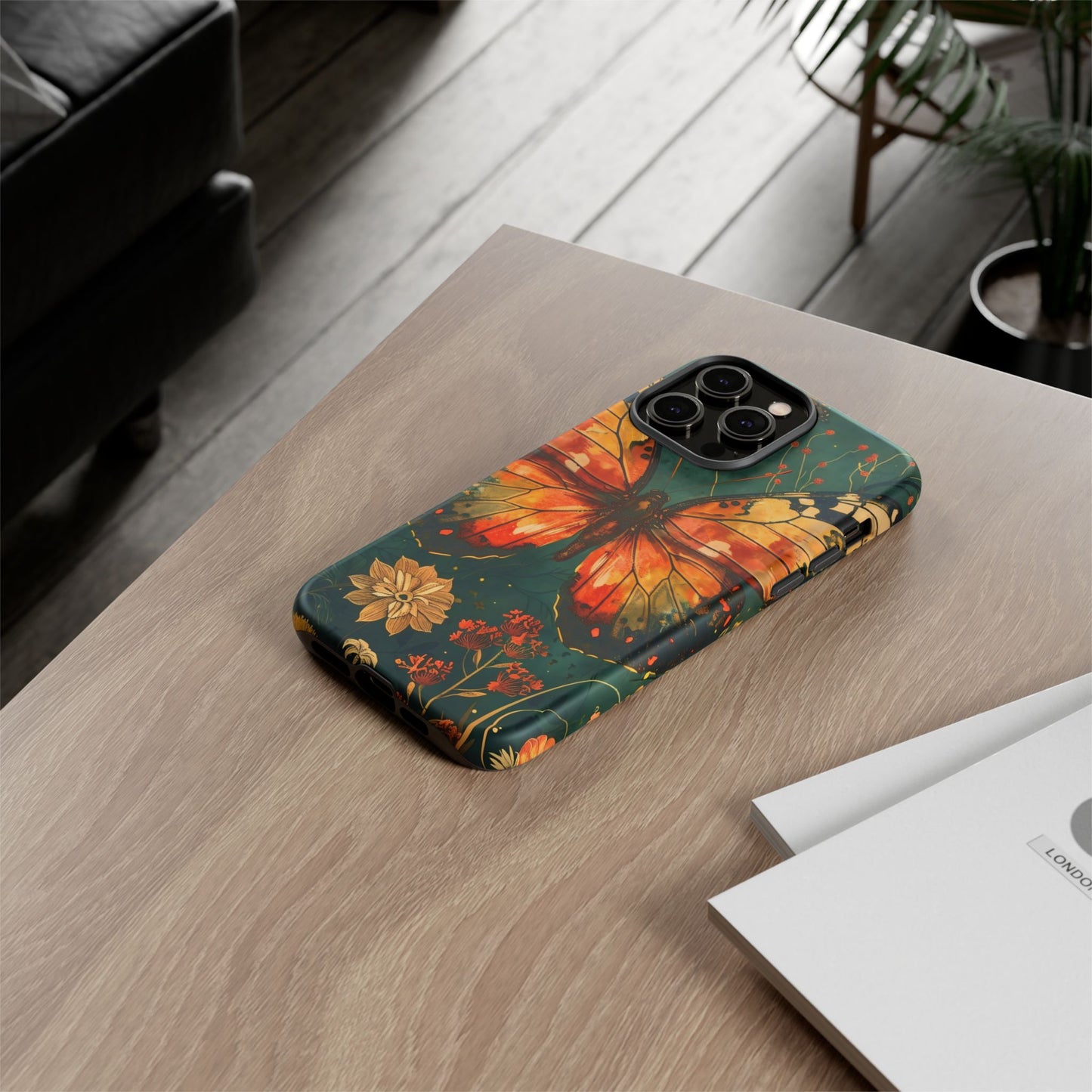 Butterfly Phone Case – Tough Cases for Nature Lovers, Floral Design, Butterfly Art, Unique Gift, Eco-Friendly Protection