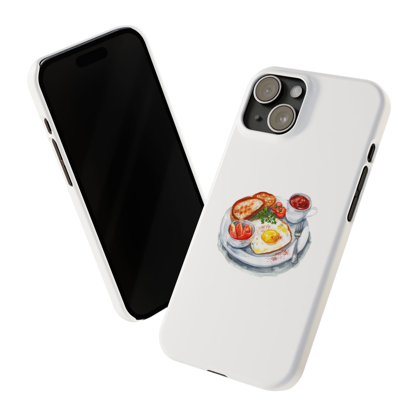 Breakfast Lover Slim Phone Cases, Cute Food Phone Accessories, Coffee Morning Aesthetic, Gift for Foodies, Kitchen Decor Cases