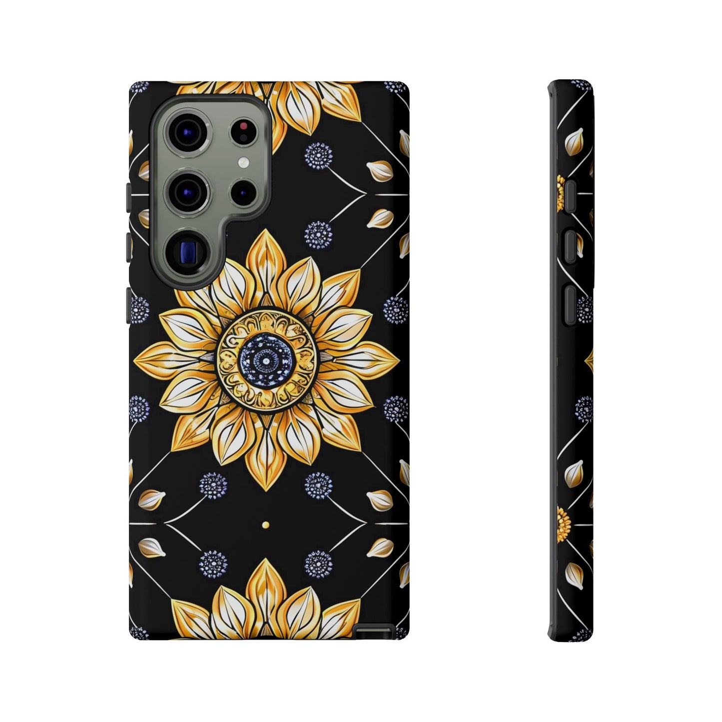 Floral Phone Case with Mandala Design, Tough Cases for iPhone & Samsung, Boho Style, Gift for Her, Unique Accessories