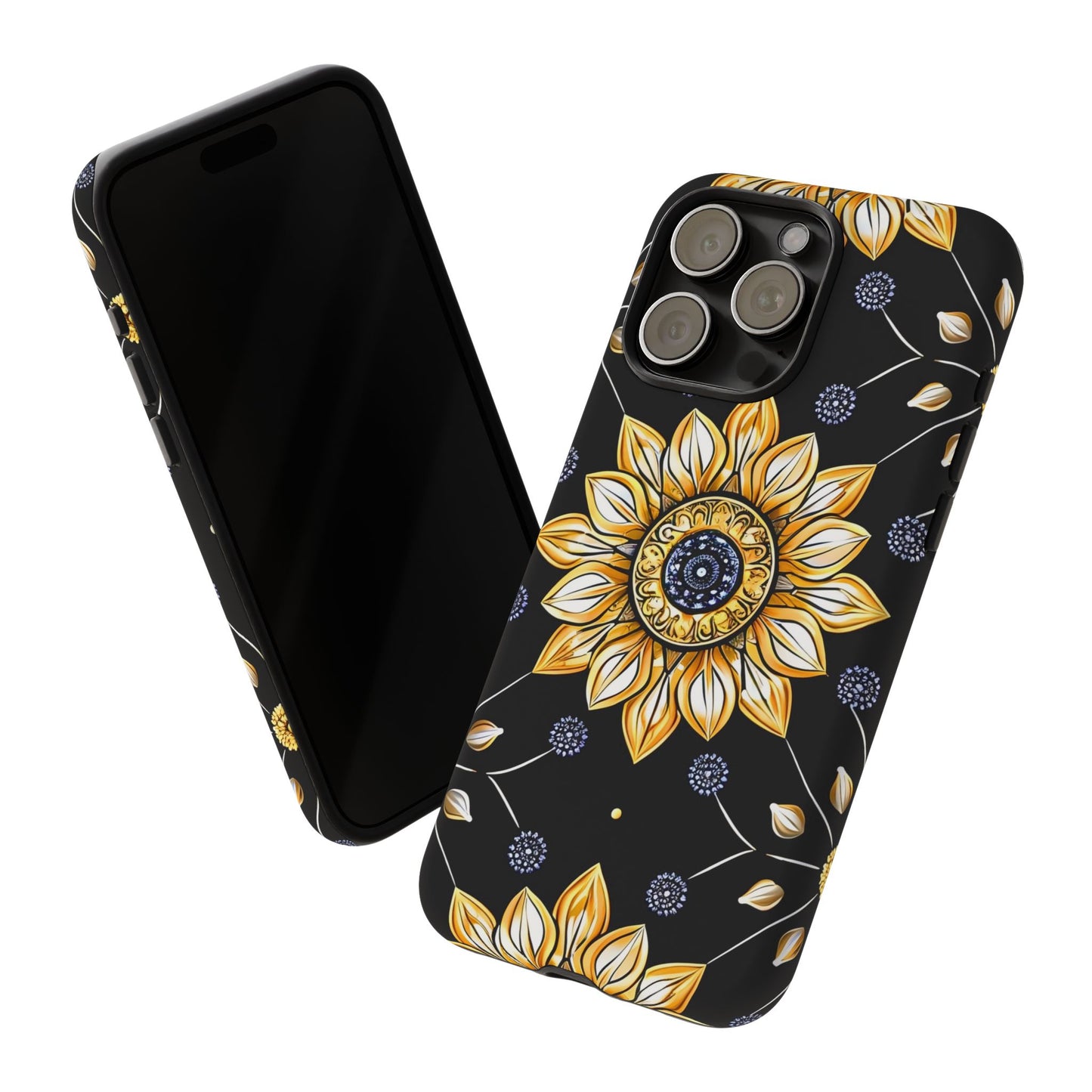 Floral Phone Case with Mandala Design, Tough Cases for iPhone & Samsung, Boho Style, Gift for Her, Unique Accessories