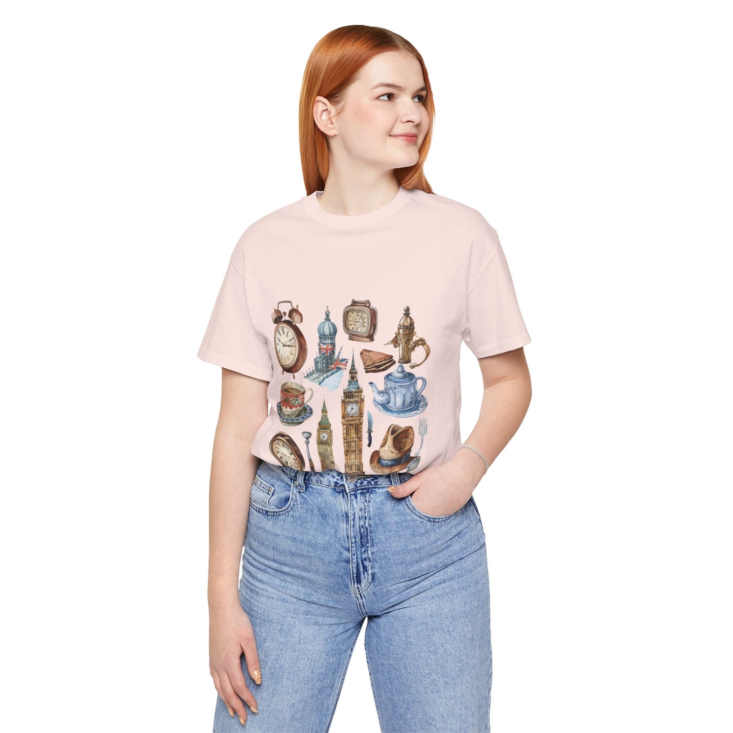 Unisex Jersey Short Sleeve Tee - Echoes of England - Iconic Vintage Illustrations