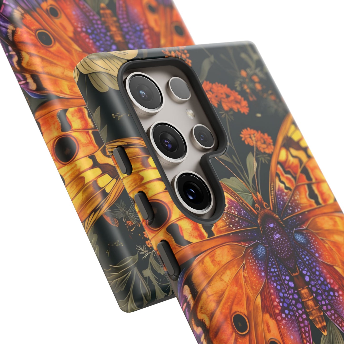 Butterfly Phone Case, Tough Cases for Nature Lovers, Vibrant Floral Design, Gift for Her, Cute Phone Accessories, Butterfly Artwork
