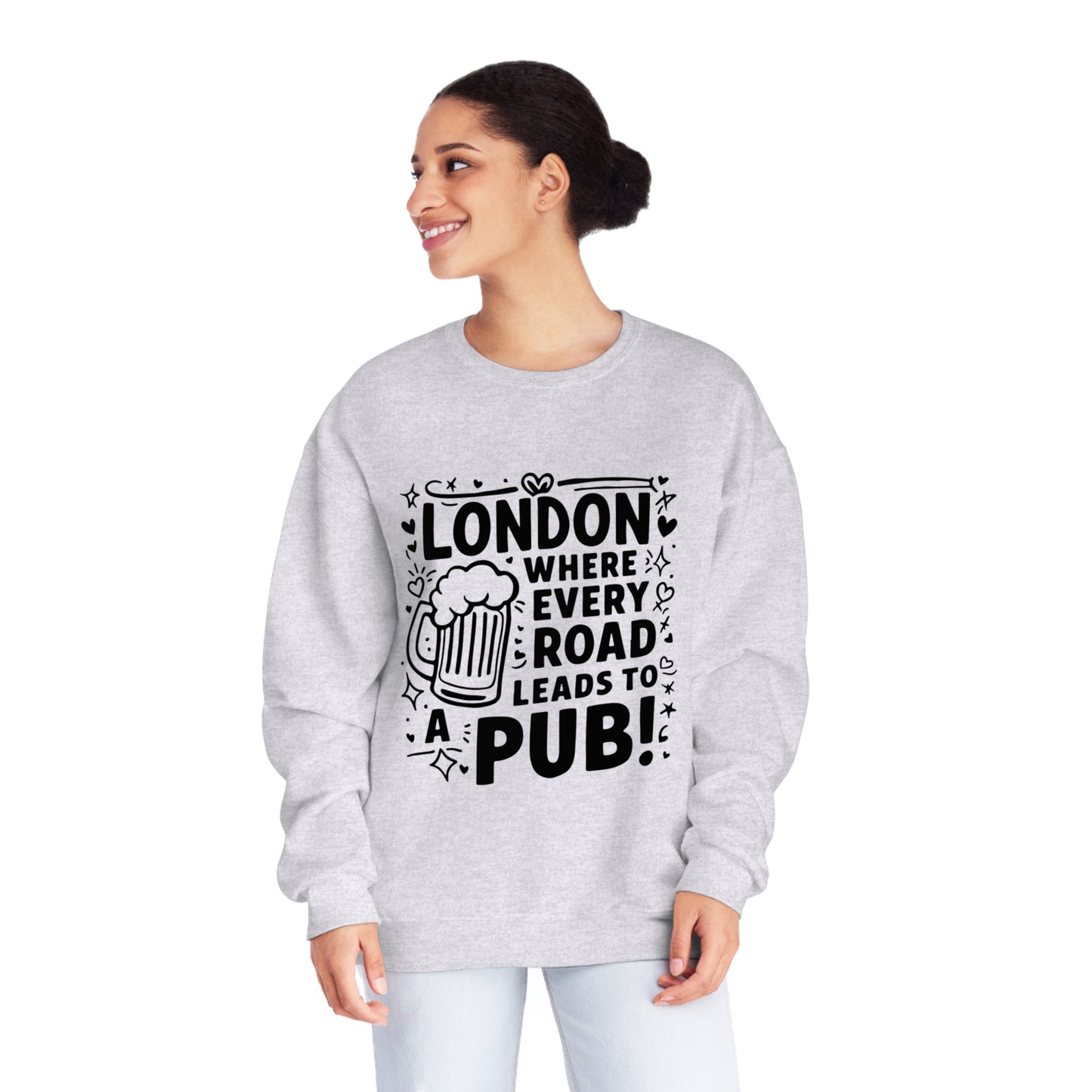 Unisex NuBlend® Crewneck Sweatshirt - London's Pub Leading Roads