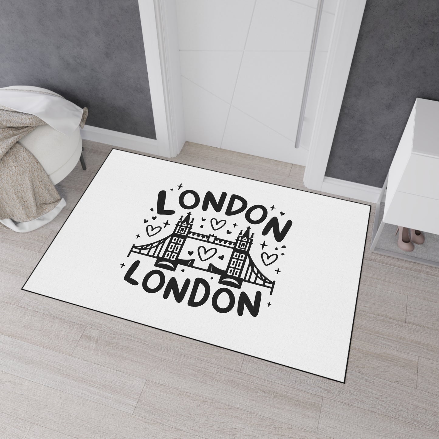 London-Themed Heavy Duty Floor Mat | Welcome Mat, Home Decor, Travel Gift, Rug, Kitchen Mat