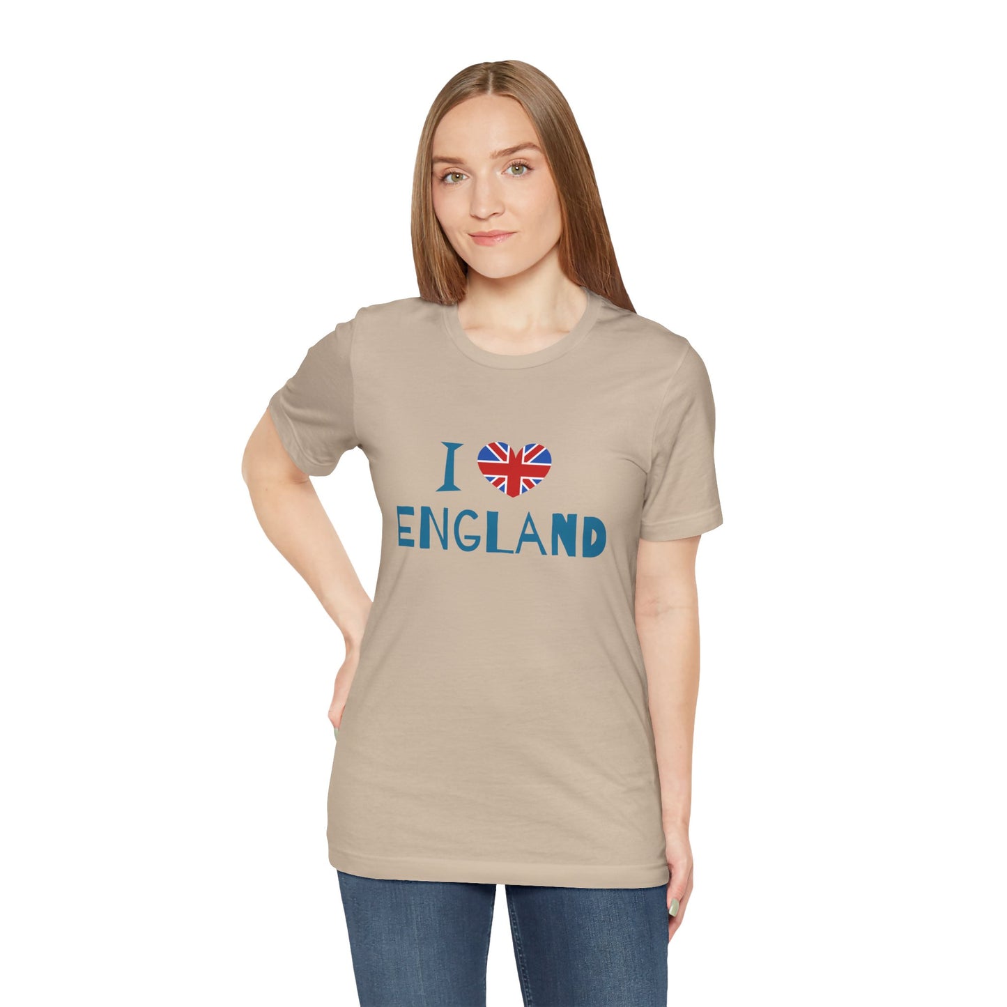 Unisex Jersey Short Sleeve Tee - I Love England - Union Jack Heart Design