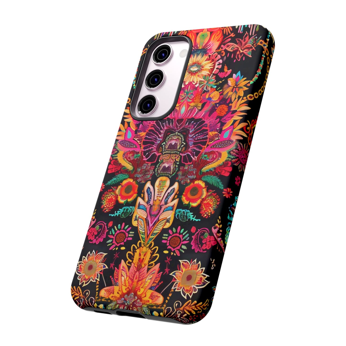 Colorful Floral Phone Case, Tough Cases, Unique Phone Cover, Boho Style Accessory, Gift for Her, Trendy Smartphone Protection