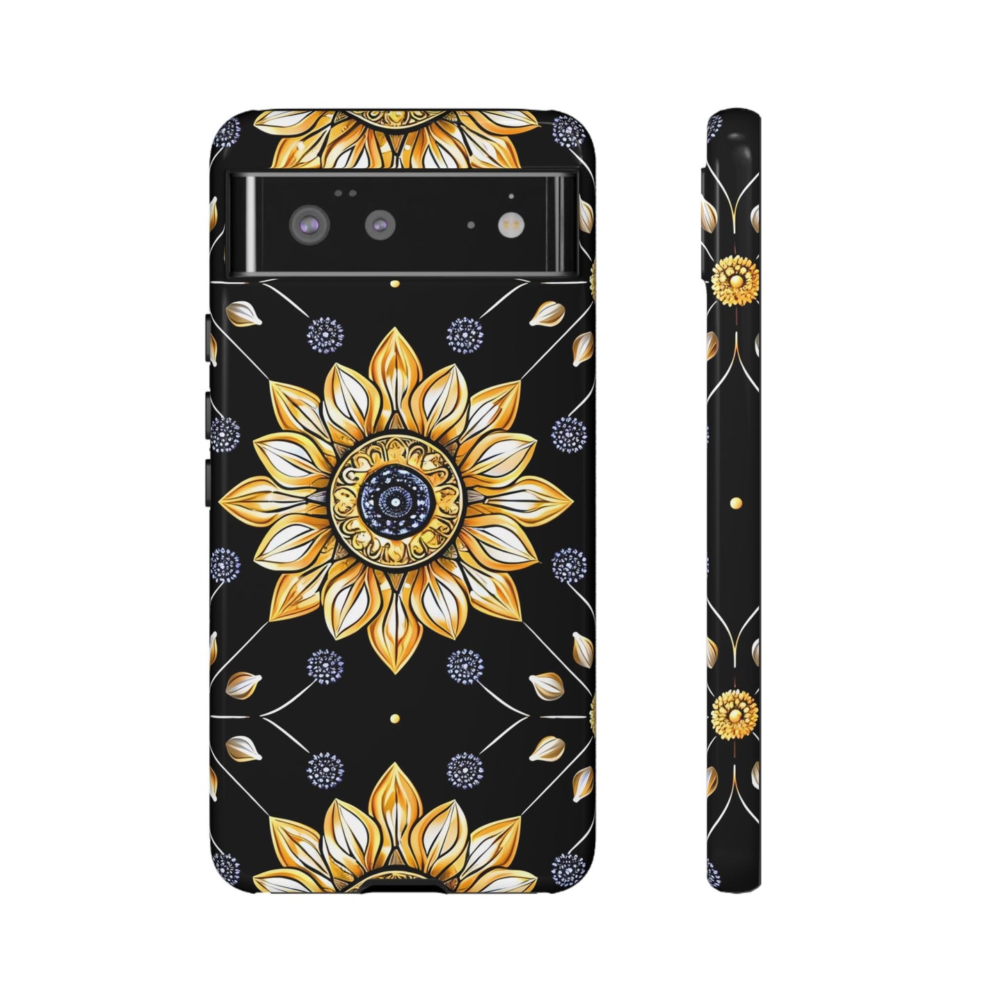 Floral Phone Case with Mandala Design, Tough Cases for iPhone & Samsung, Boho Style, Gift for Her, Unique Accessories