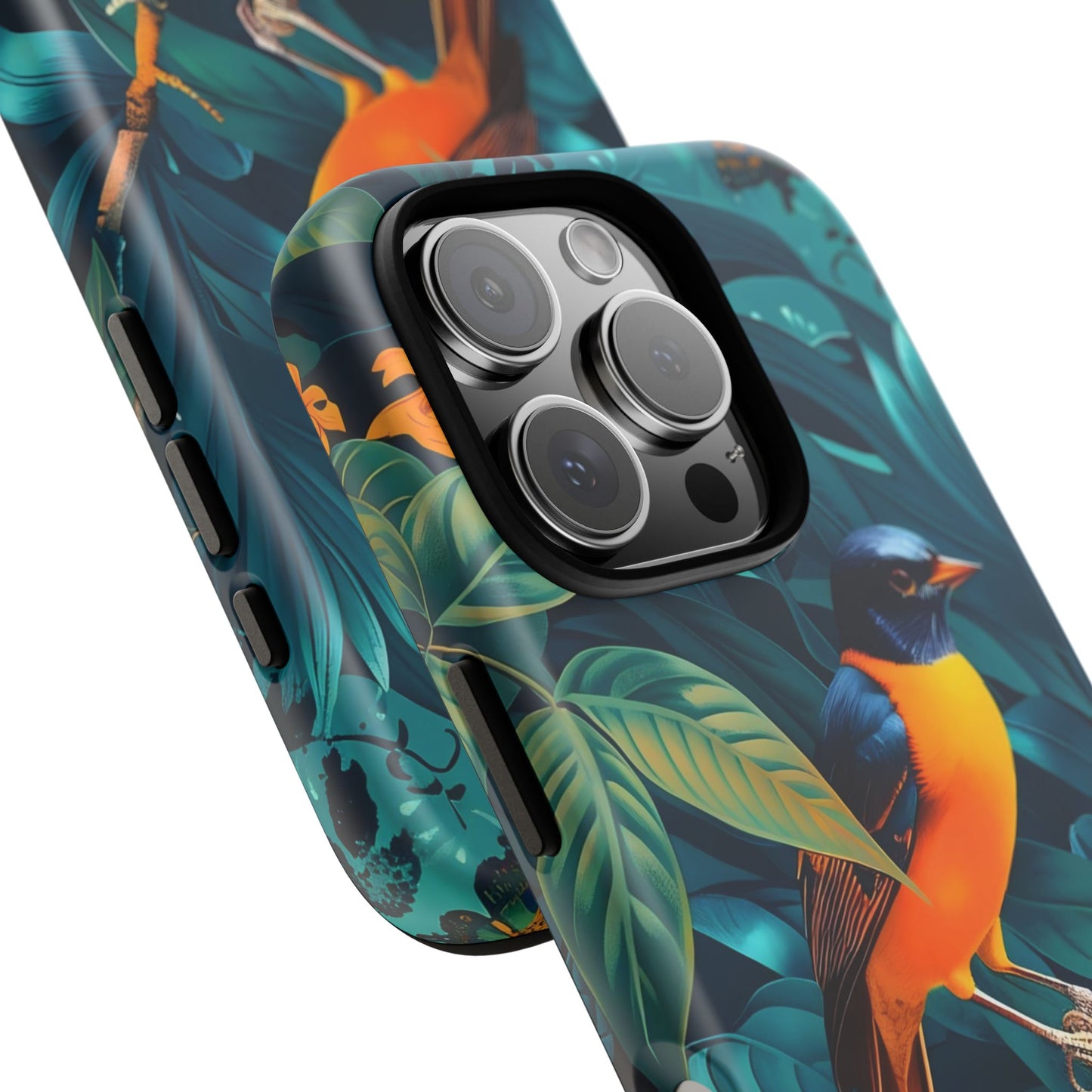 Tough Cases: Vibrant Bird Phone Case, Nature Lover Gift, Eco-Friendly Cover, Floral Design, Spring Decor
