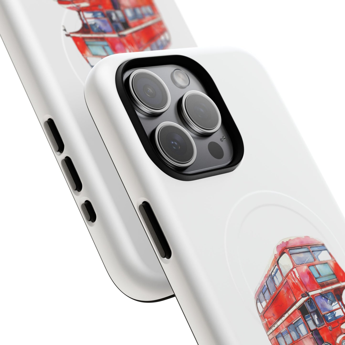 Vintage Double-Decker Bus Phone Case, Tough Magnetic Cases, Unique Mobile Cover, Gifts for Travelers, London-Themed Accessories