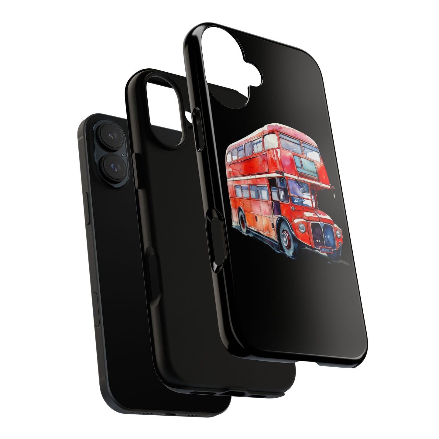 London Bus Phone Case, Tough iPhone Cover, Unique Gift for Travelers, Vintage Style Accessories, Holiday Present Idea