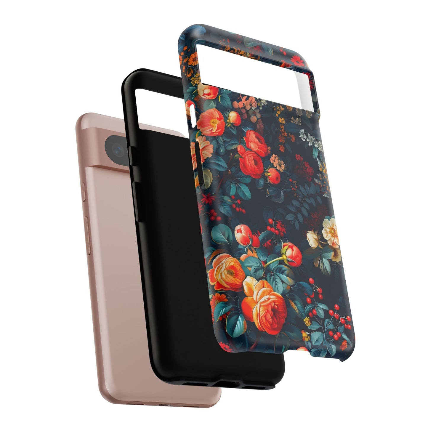 Floral Phone Case - Tough Cases, iPhone Protection, Elegant Floral Design, Gift for Her, Stylish Tech Accessory