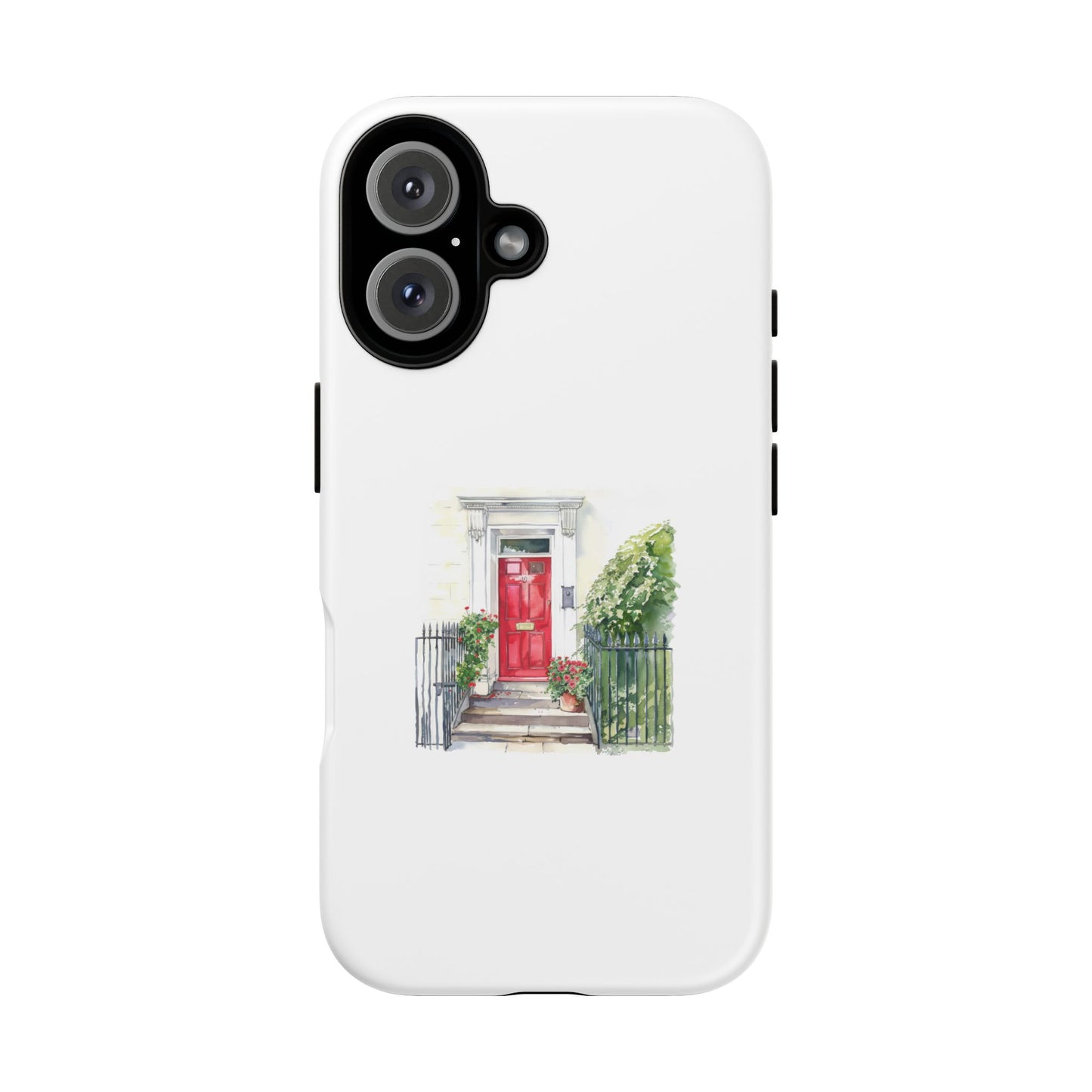 Artistic Phone Case - Charming Red Door Design for Stylish Protection