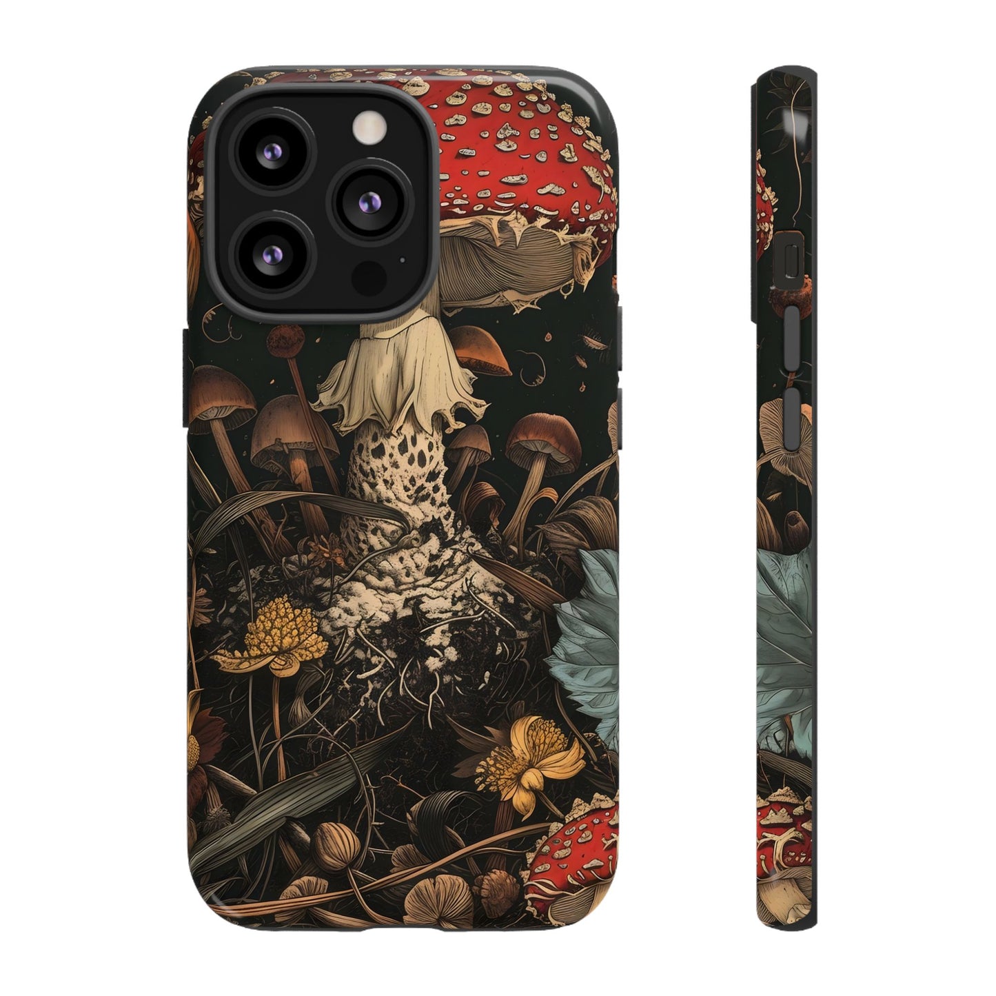 Mushroom Phone Case, Tough iPhone Cover, Nature Lover Gift, Unique Cell Phone Accessory, Fungi Art Design, Eco-Friendly Protection