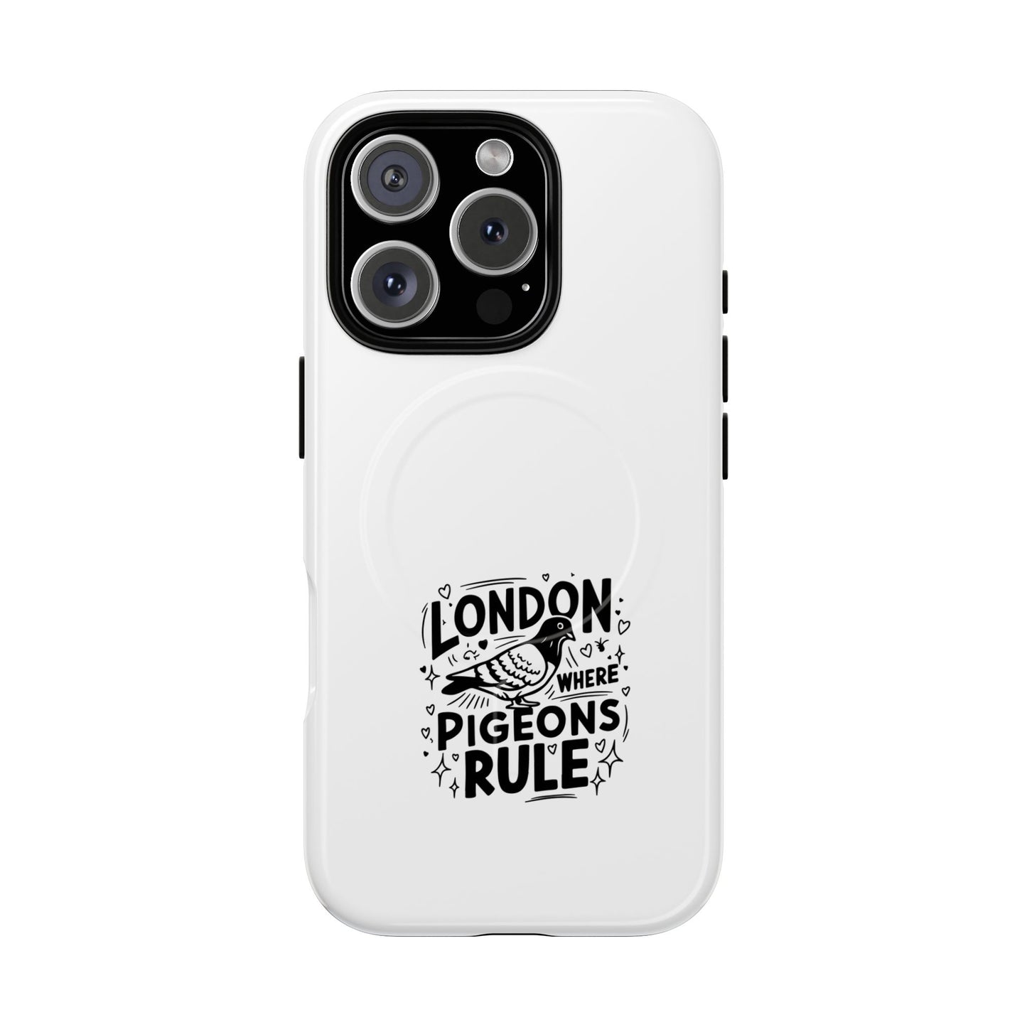 London Pigeon Rule Magnetic Phone Case, Tough Phone Cover, Gift for London Lovers, Unique Phone Accessories, Stylish Protection