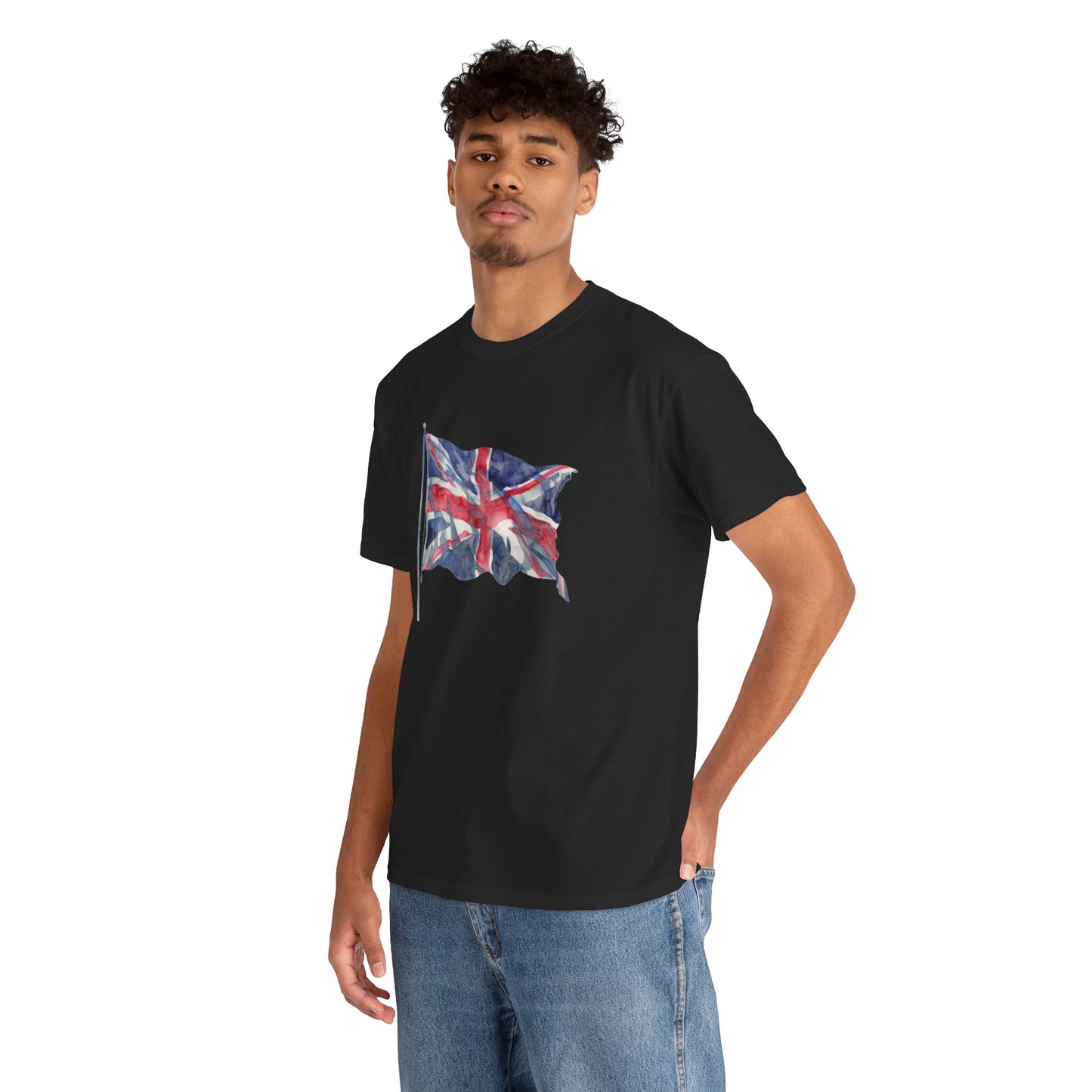 Unisex Heavy Cotton T-Shirt - Iconic British Flag: Union Jack Art
