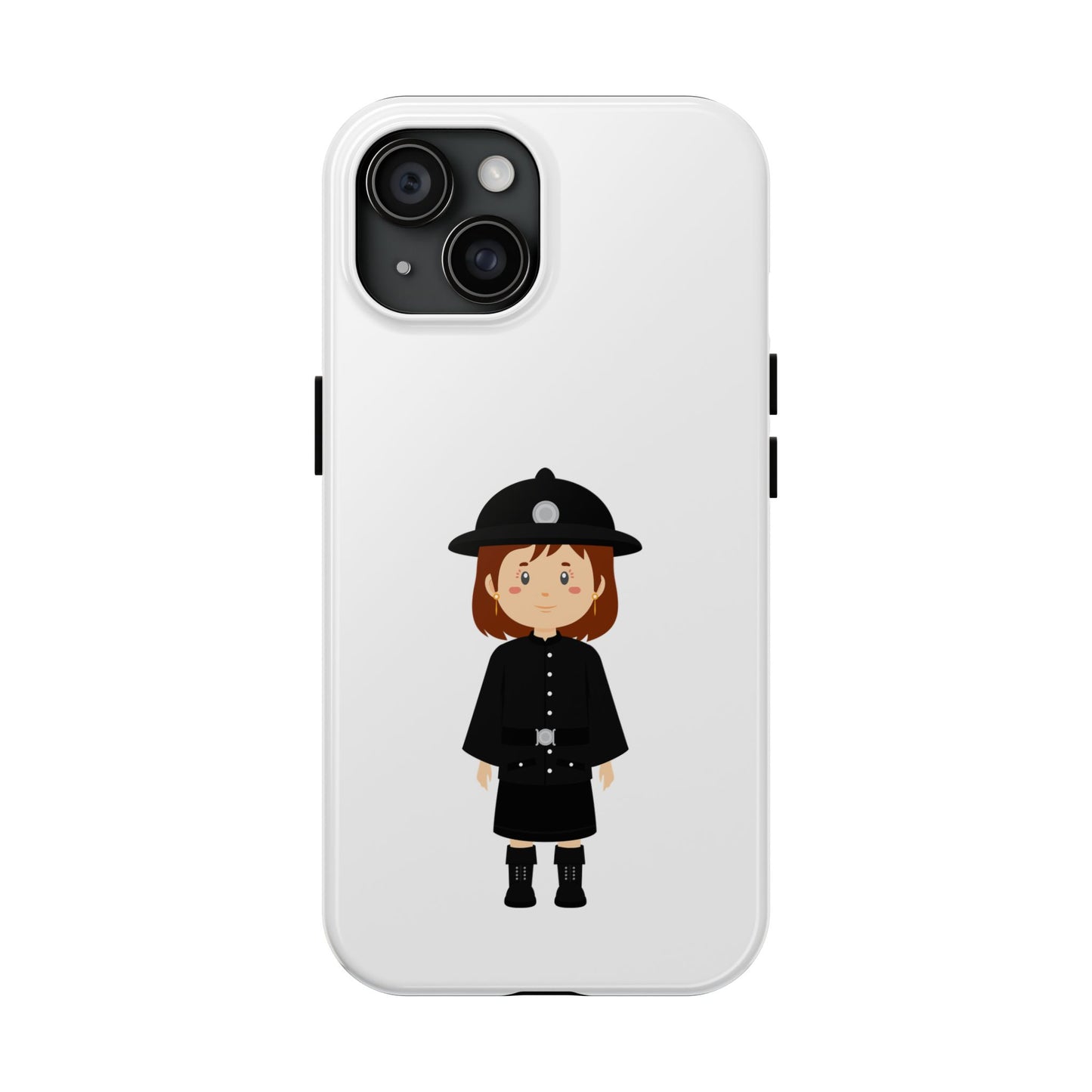 Cute Police Officer Tough Phone Case, Protective Cover, Phone Accessory, Gift for Him/Her, Fun Design for All Ages, Cartoon Case