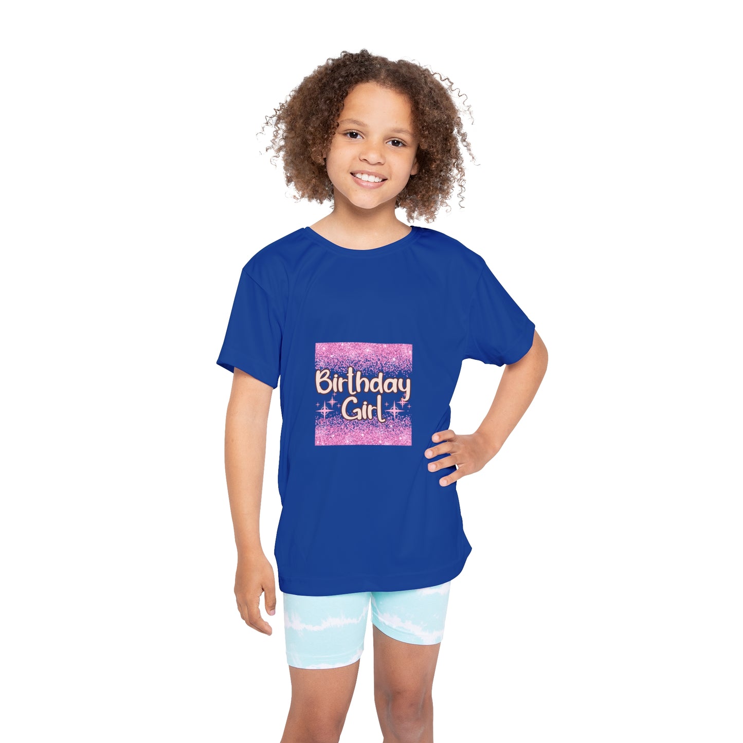 Kids Sports Jersey - Wild and Stylish Birthday Girl Graphic Design - Fun and Sparkly "Birthday Girl" Design