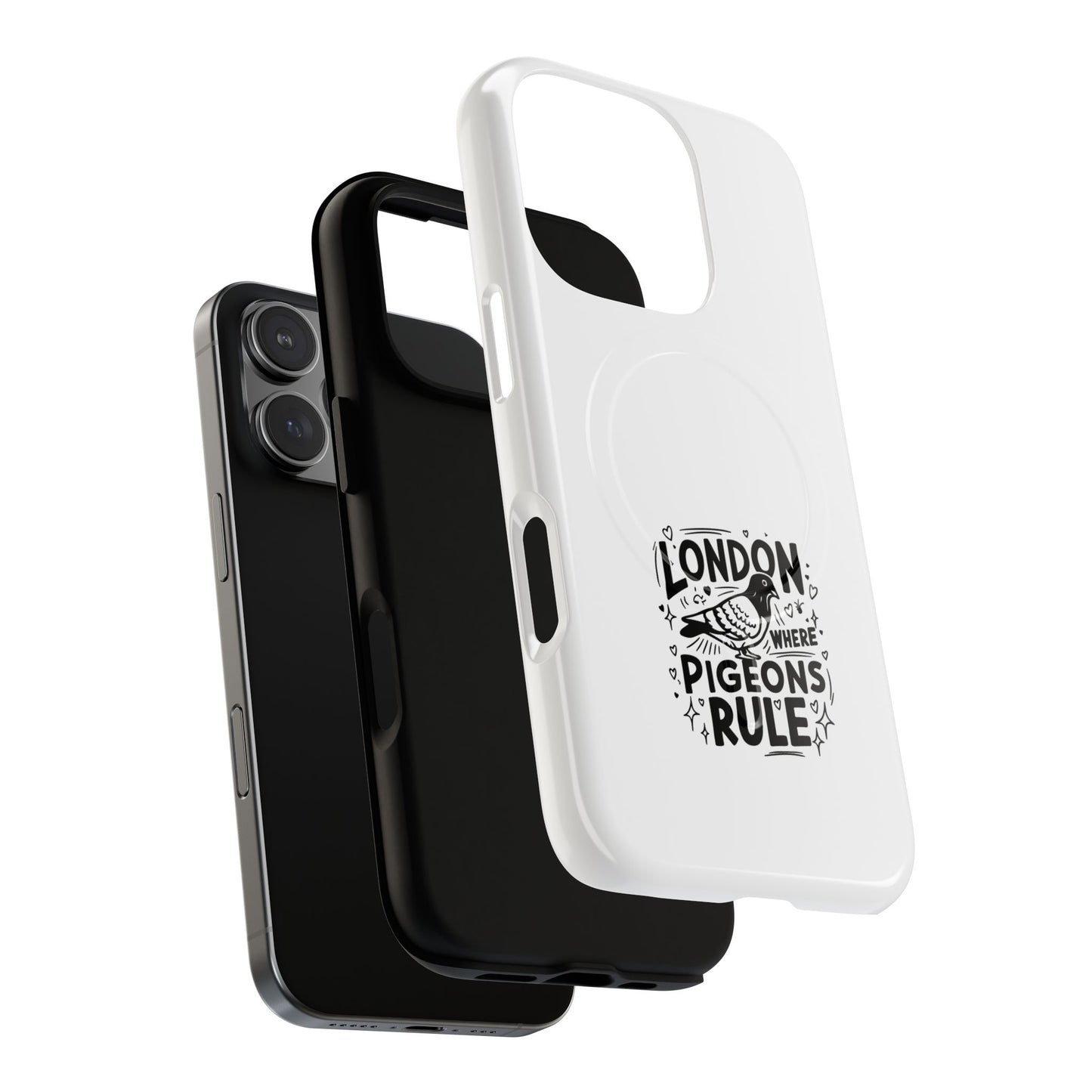London Pigeon Rule Magnetic Phone Case, Tough Phone Cover, Gift for London Lovers, Unique Phone Accessories, Stylish Protection