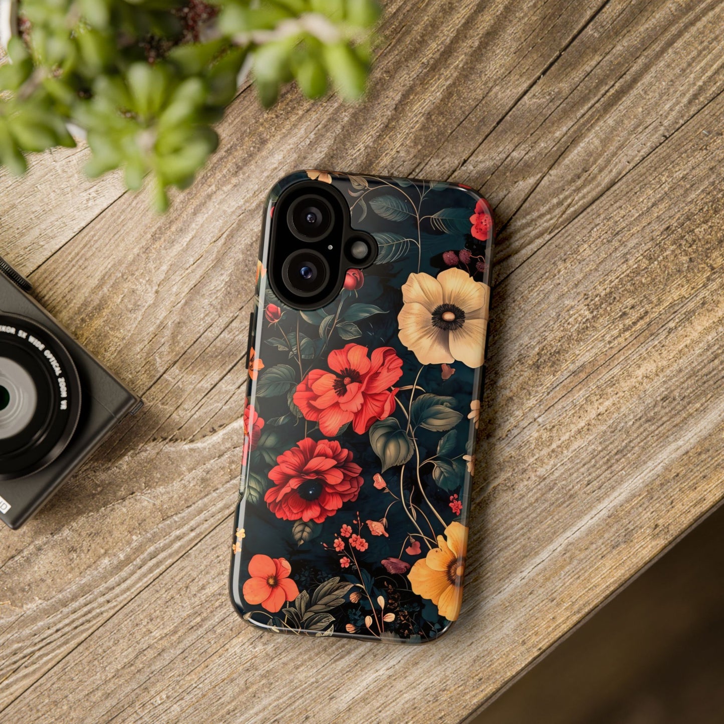 Floral Phone Case, Tough Cases, Flower Motif, Protective Cover, Gift for Her, Floral Design, Spring Accessory