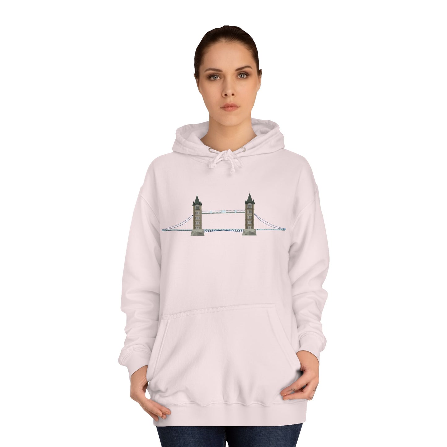 Unisex College Hoodie - Tower Bridge - Iconic London Landmark Illustration