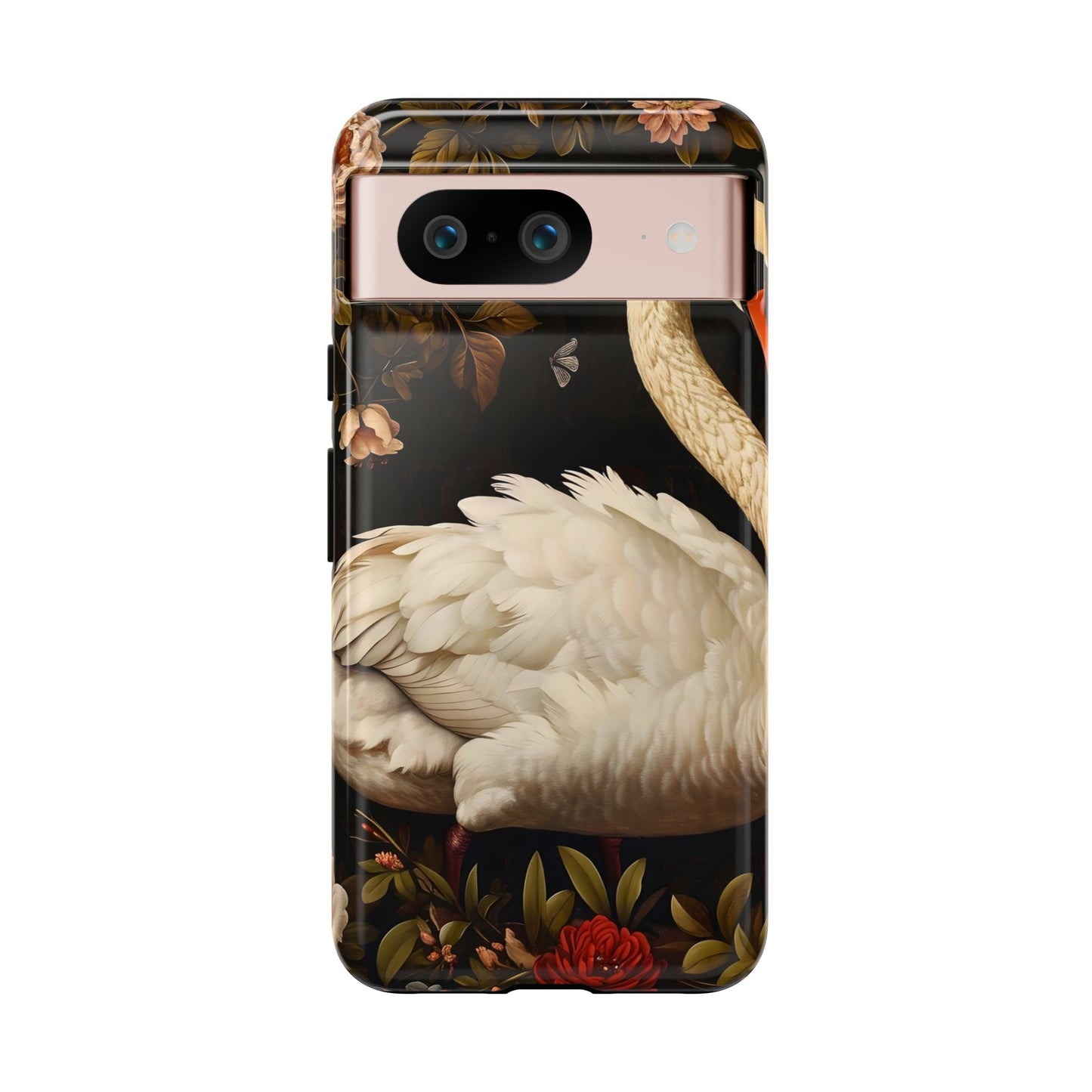 Elegant Swan Phone Case, Floral iPhone Cover, Tough Phone Case, Gift for Her, Nature Lover, Mother's Day, Birthday