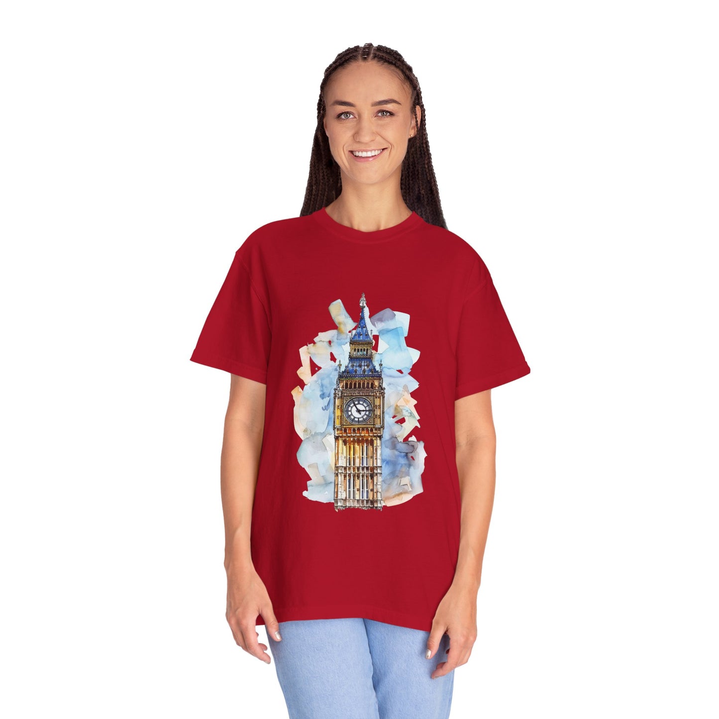 Unisex Garment-Dyed T-shirt - Iconic Big Ben Clock Tower Design