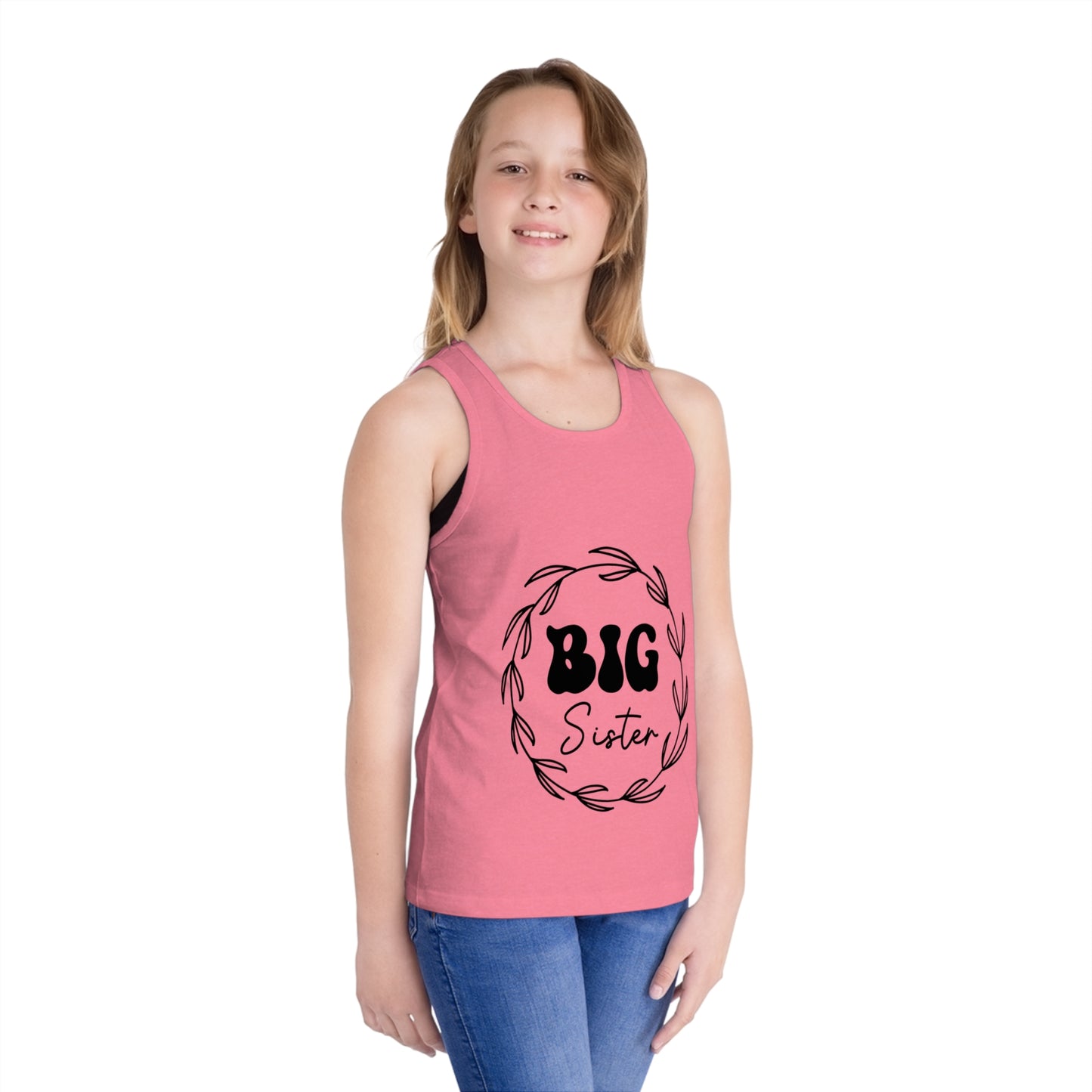 Big Sister Kid's Jersey Tank Top - Cute Sibling Gift for Celebrations