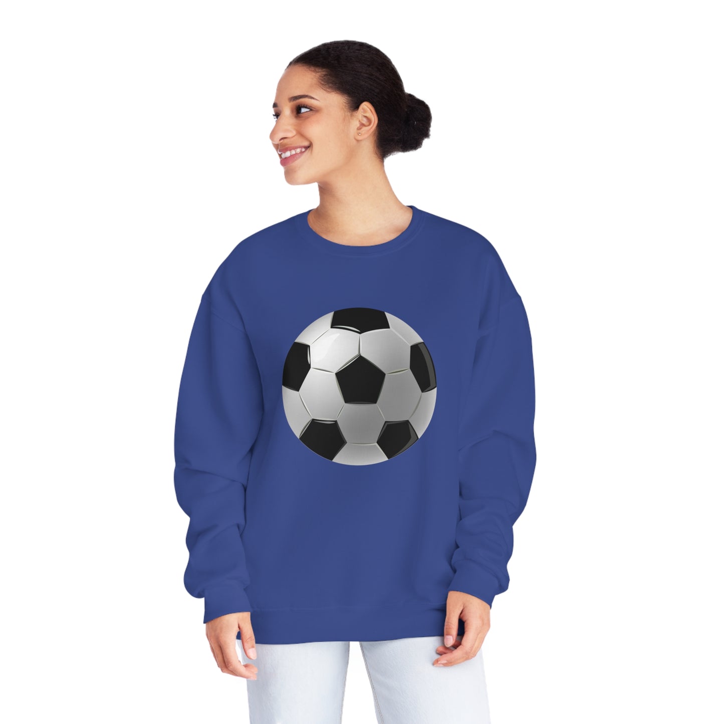 Unisex NuBlend® Crewneck Sweatshirt - Dynamic Football Design - Sports Passion and Energy