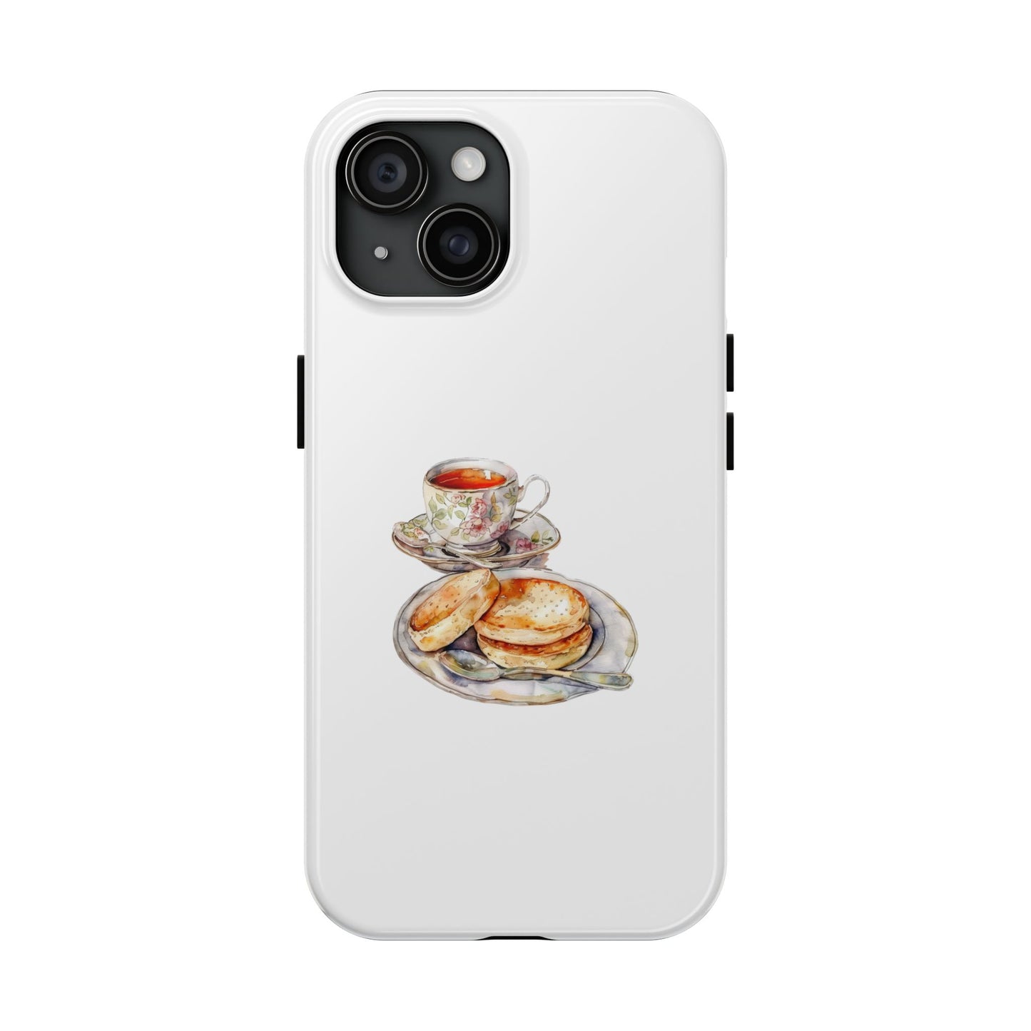 Delightful Tea Time Phone Cases with Biscuit & Tea Design