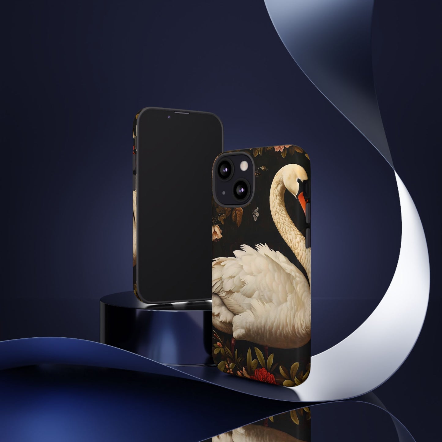Elegant Swan Phone Case, Floral iPhone Cover, Tough Phone Case, Gift for Her, Nature Lover, Mother's Day, Birthday