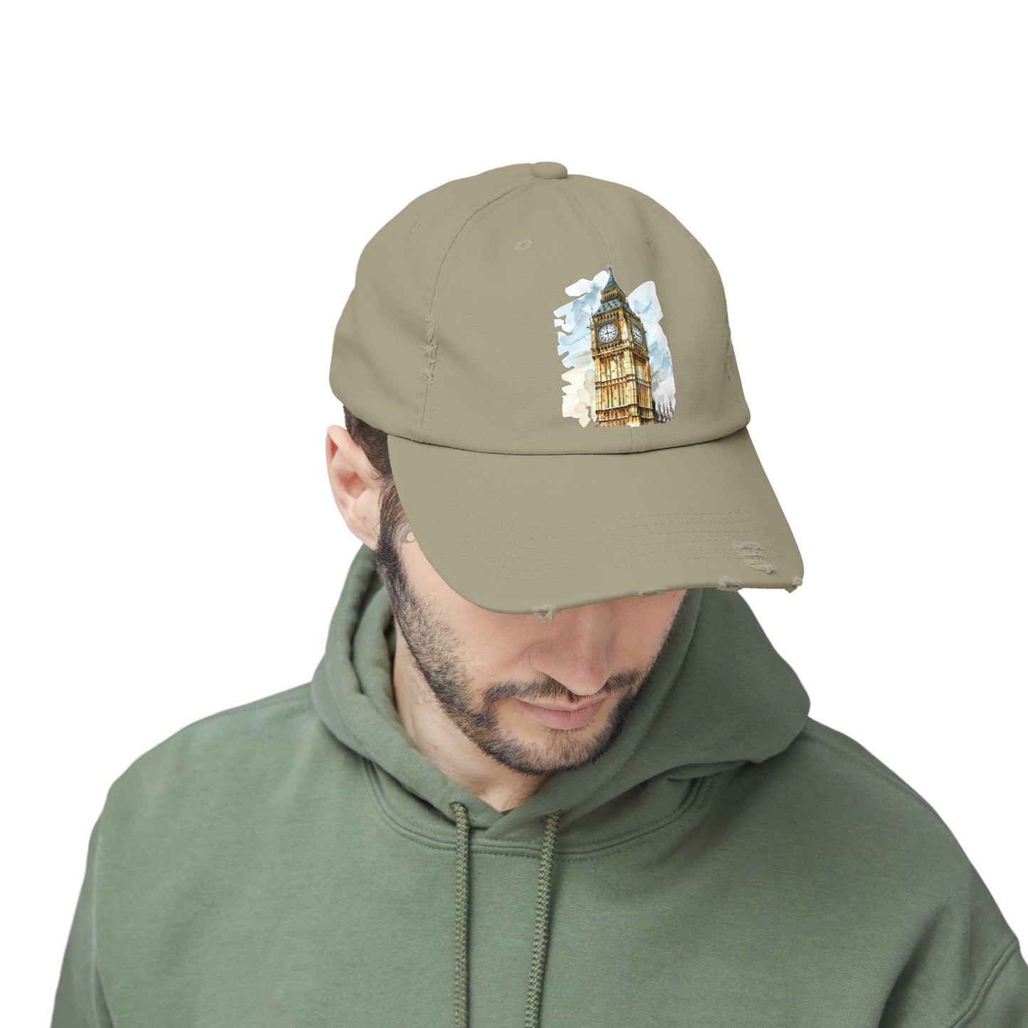 Vintage Big Ben Distressed Cap, Casual Hat, Travel Gift, Unisex Cap, Summer Accessory, London Theme Hat