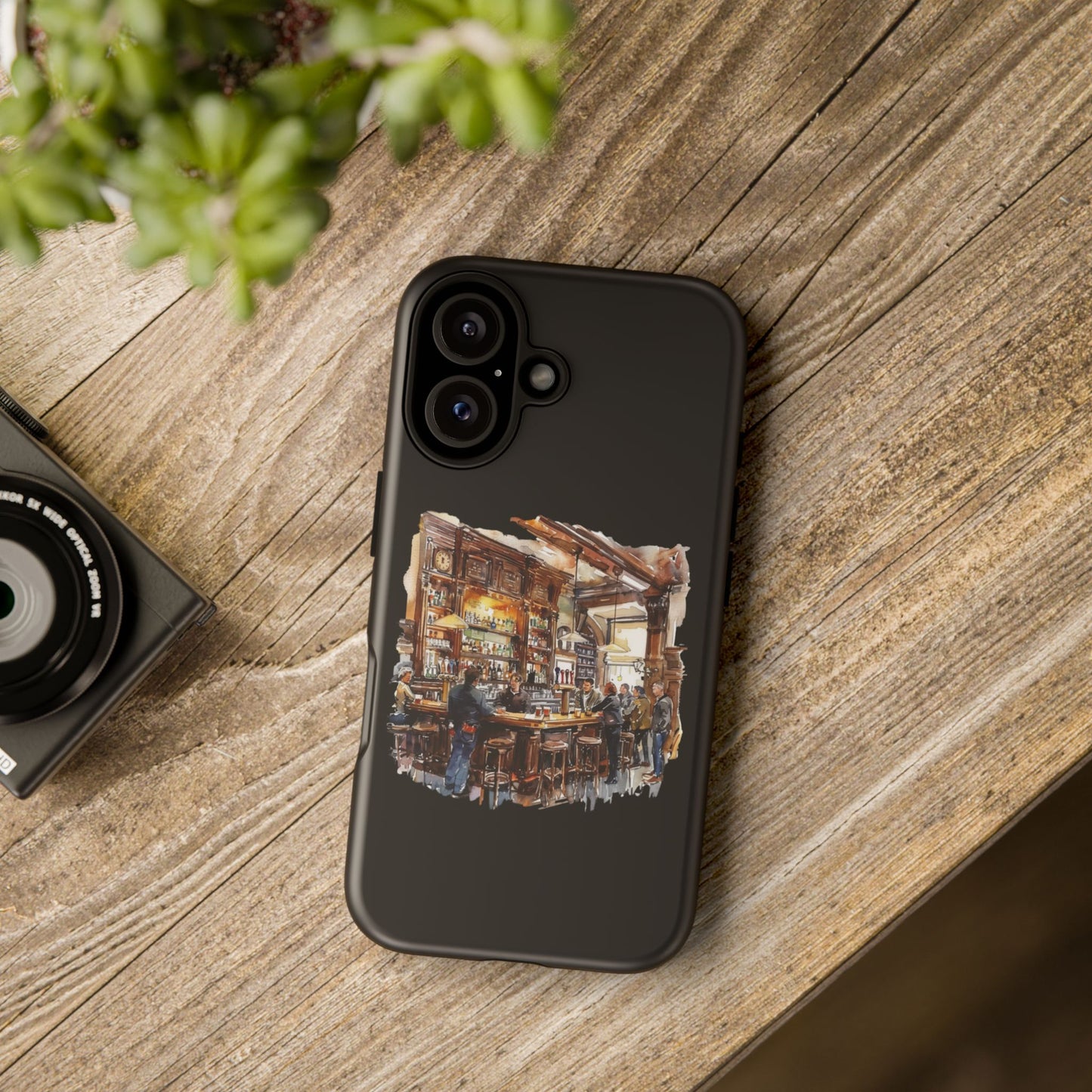 Artistic Phone Case - Cozy Pub Vibe, Trendy Smartphone Accessory, Gift for Friends, Modern Design, Durable Protection