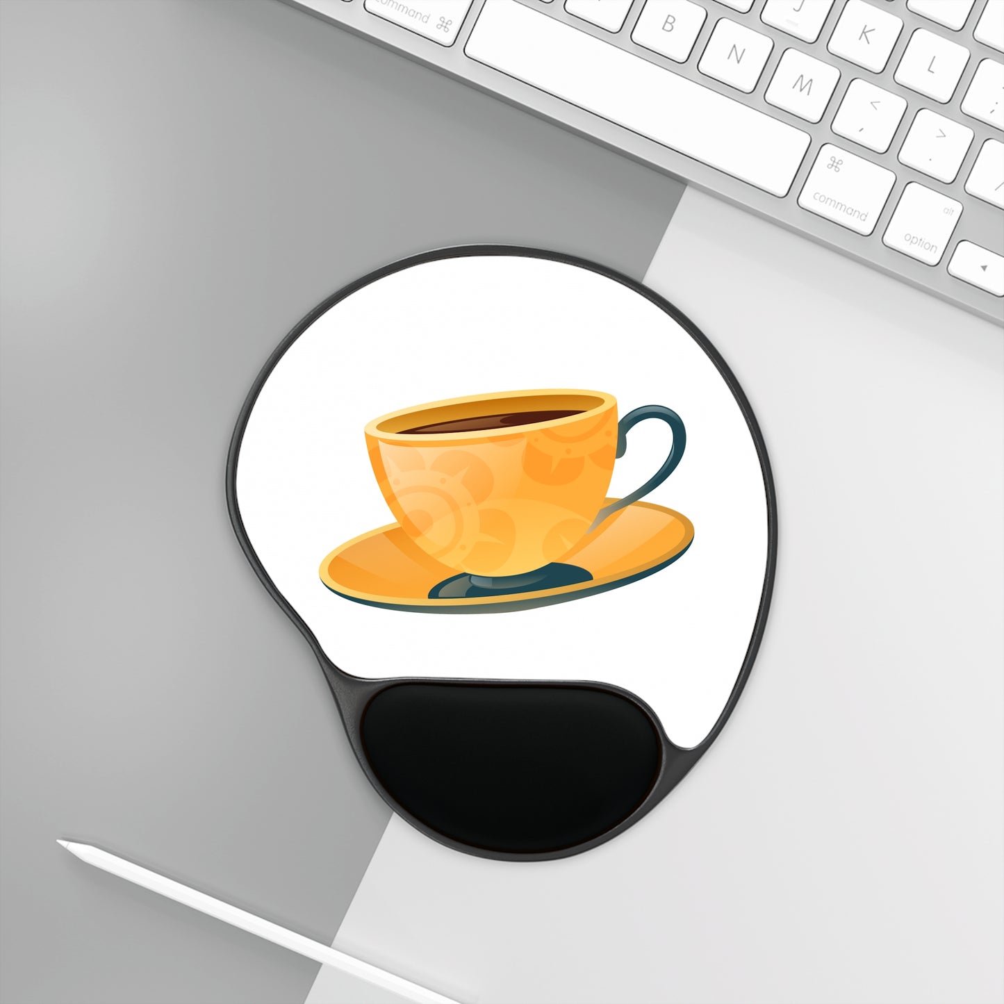Stylish Coffee Cup Mouse Pad With Wrist Rest, Cute Office Decor, Ergonomic Desk Accessory, Gift for Coffee Lovers, Unique Computer Mouse Pad