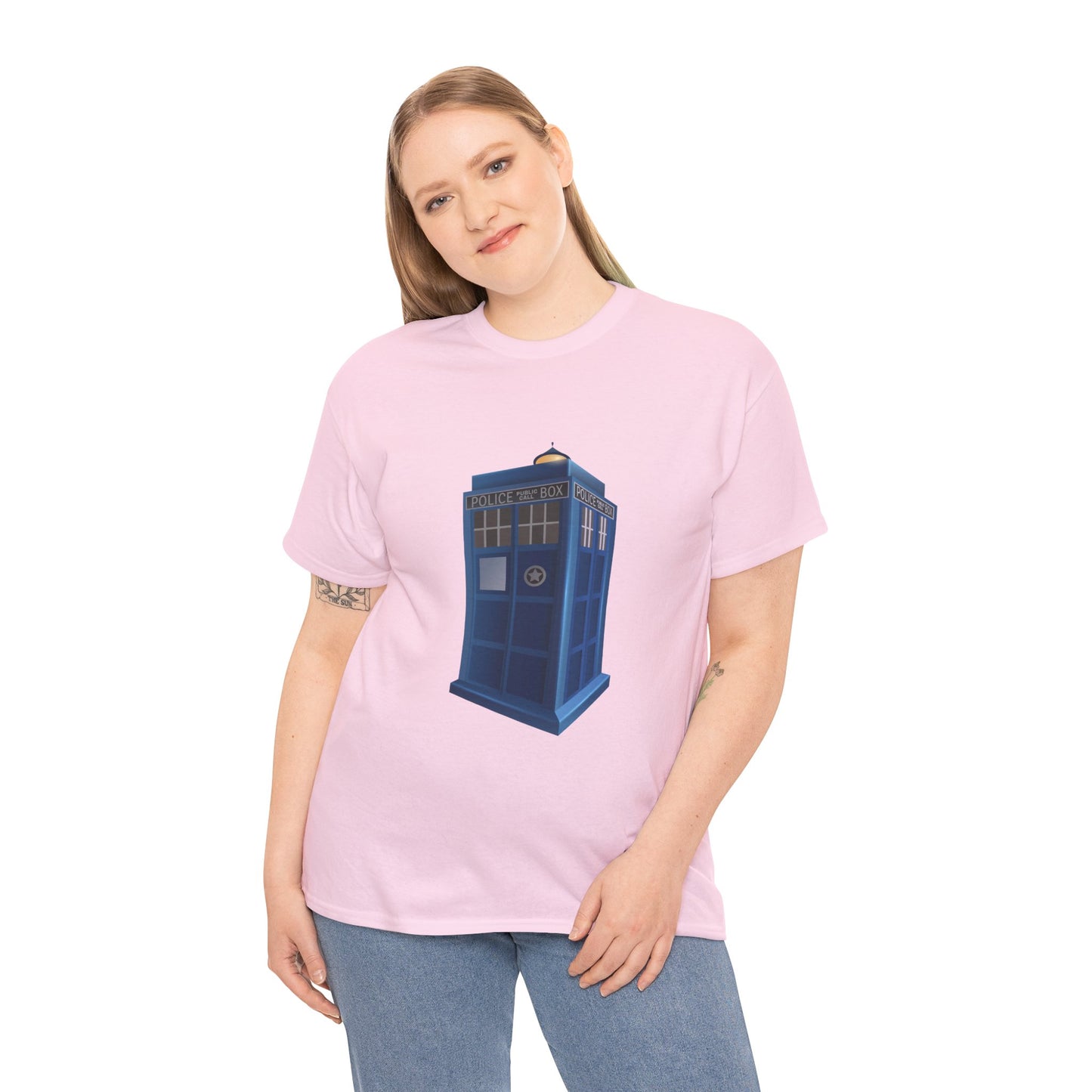 Unisex Heavy Cotton Tee - British Police Public Call Box - Iconic TARDIS