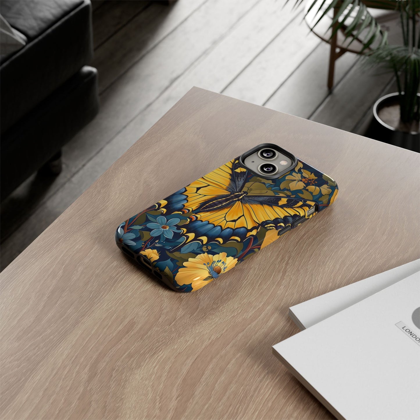 Colorful Butterfly Phone Case, Floral Design, Tough Cases, Protective Cover, Gifts for Nature Lovers, Birthday Present