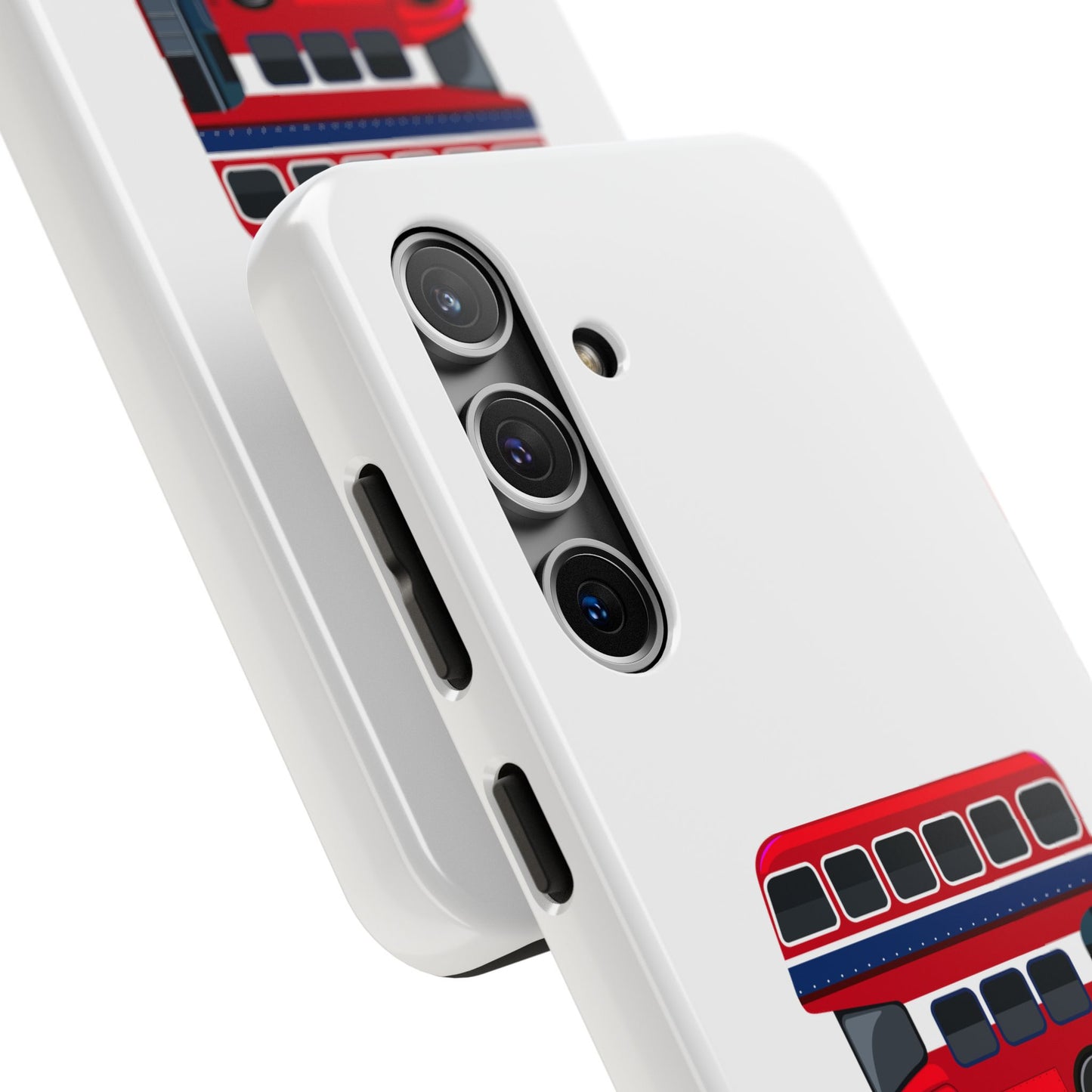London Double-Decker Bus Tough Phone Case - Durable Design for Adventurers and Travelers