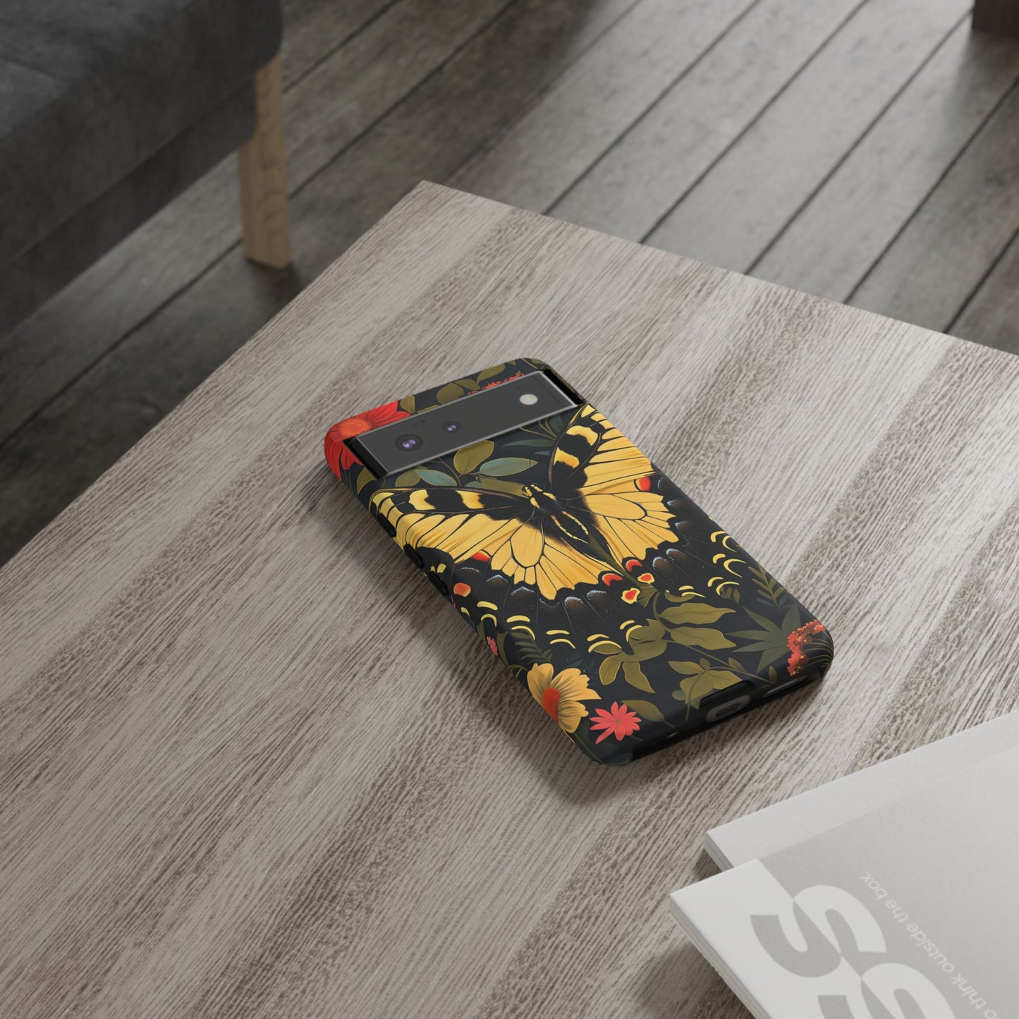 Butterfly Floral Phone Case, Tough Cases with Vibrant Design, Protective Cover for Nature Lovers, Gift for Her