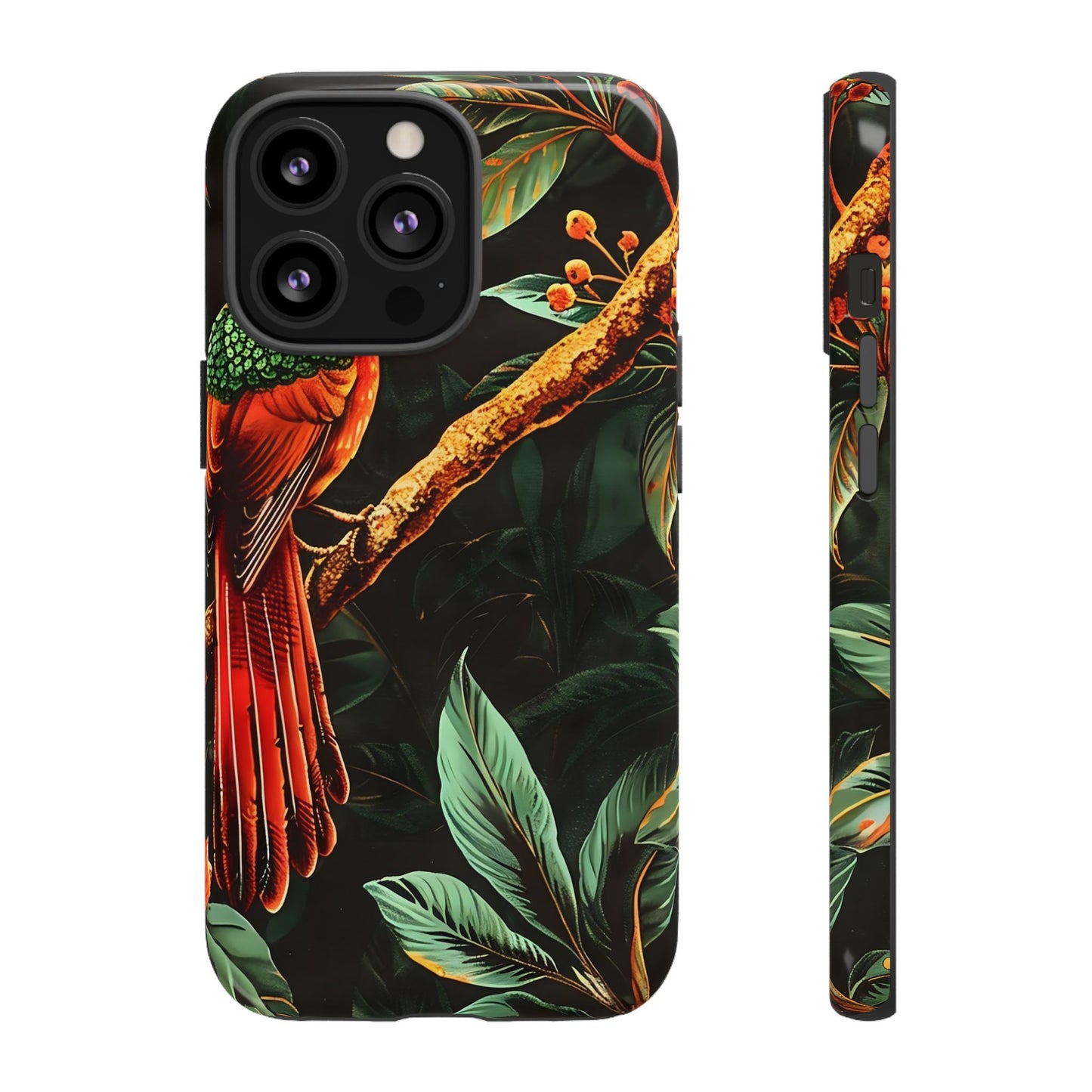 Tough Cases for Nature Lovers, Tropical Bird Phone Case, Eco-Friendly Cover, Gift for Bird Watchers, Vibrant Floral Design