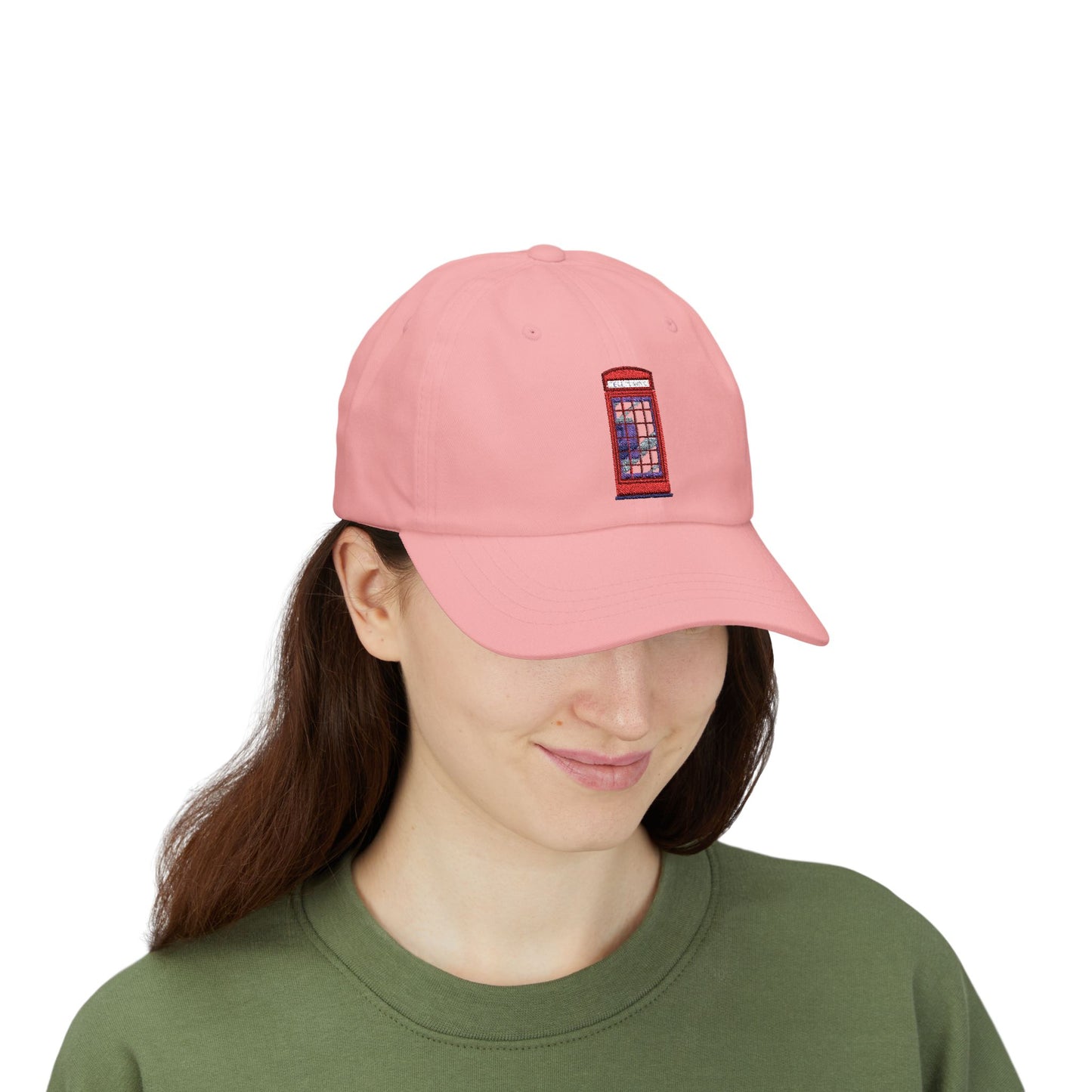 Classic Dad Cap with Vintage Red Phone Booth Design, Casual Hat for Everyday Wear, Gift for Father's Day, Trendy Baseball Cap