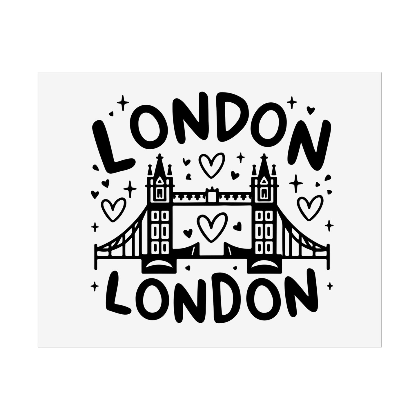 Charming London Rolled Poster for Home Decor, Wall Art, Travel Gift, Office Wall Decor, London Themed Decoration