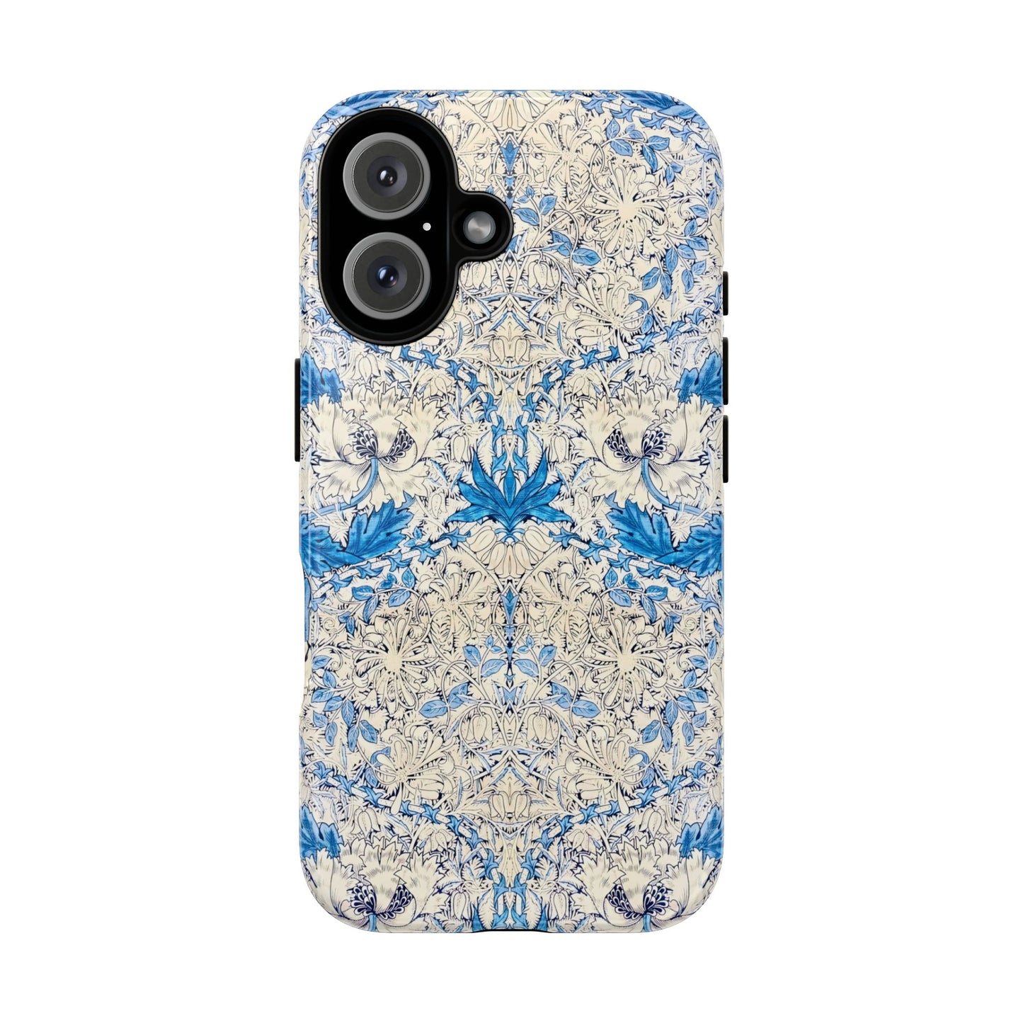 Elegant Floral Phone Case, Tough iPhone Cover, Stylish Mobile Protector, Blue Patterned Case, Unique Gift for Her