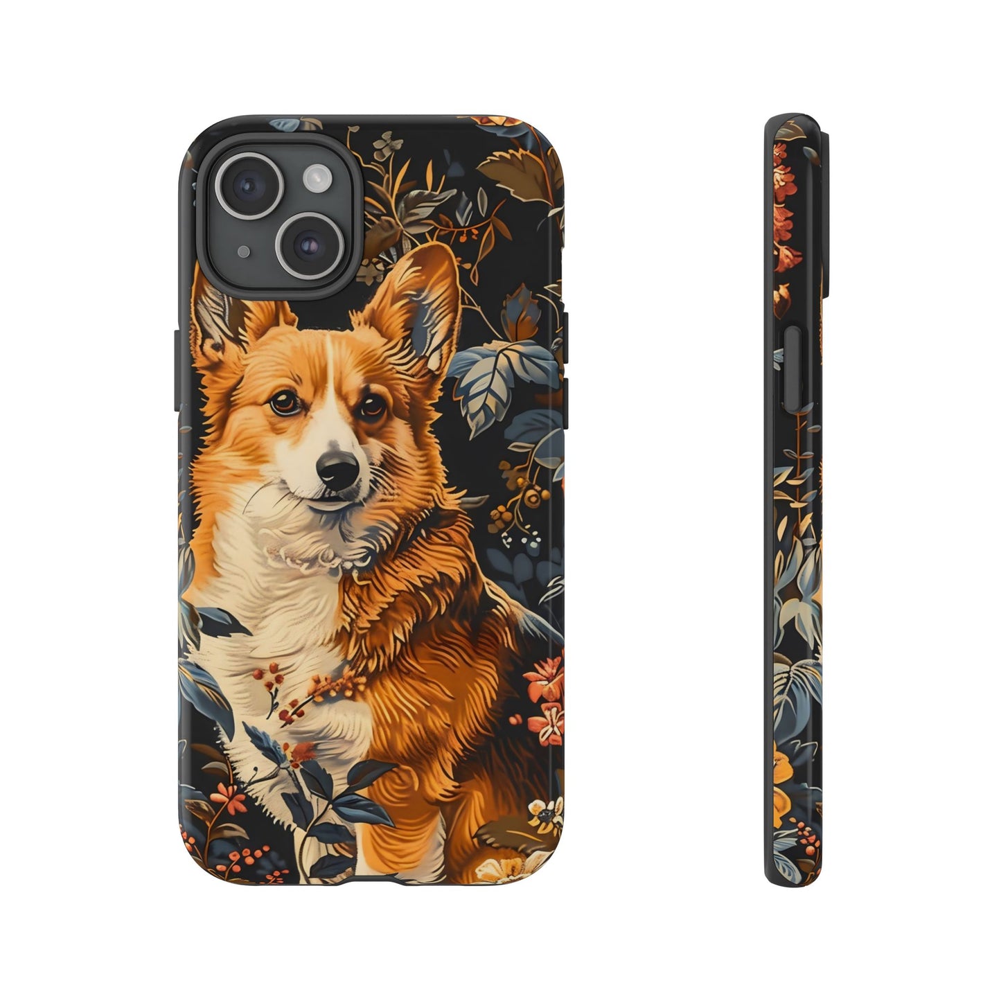 Corgi Floral Phone Case - Tough Cases for Dog Lovers, Cute Pet Accessories, Gift for Dog Owners, Floral Design, Personalized Tech Cover