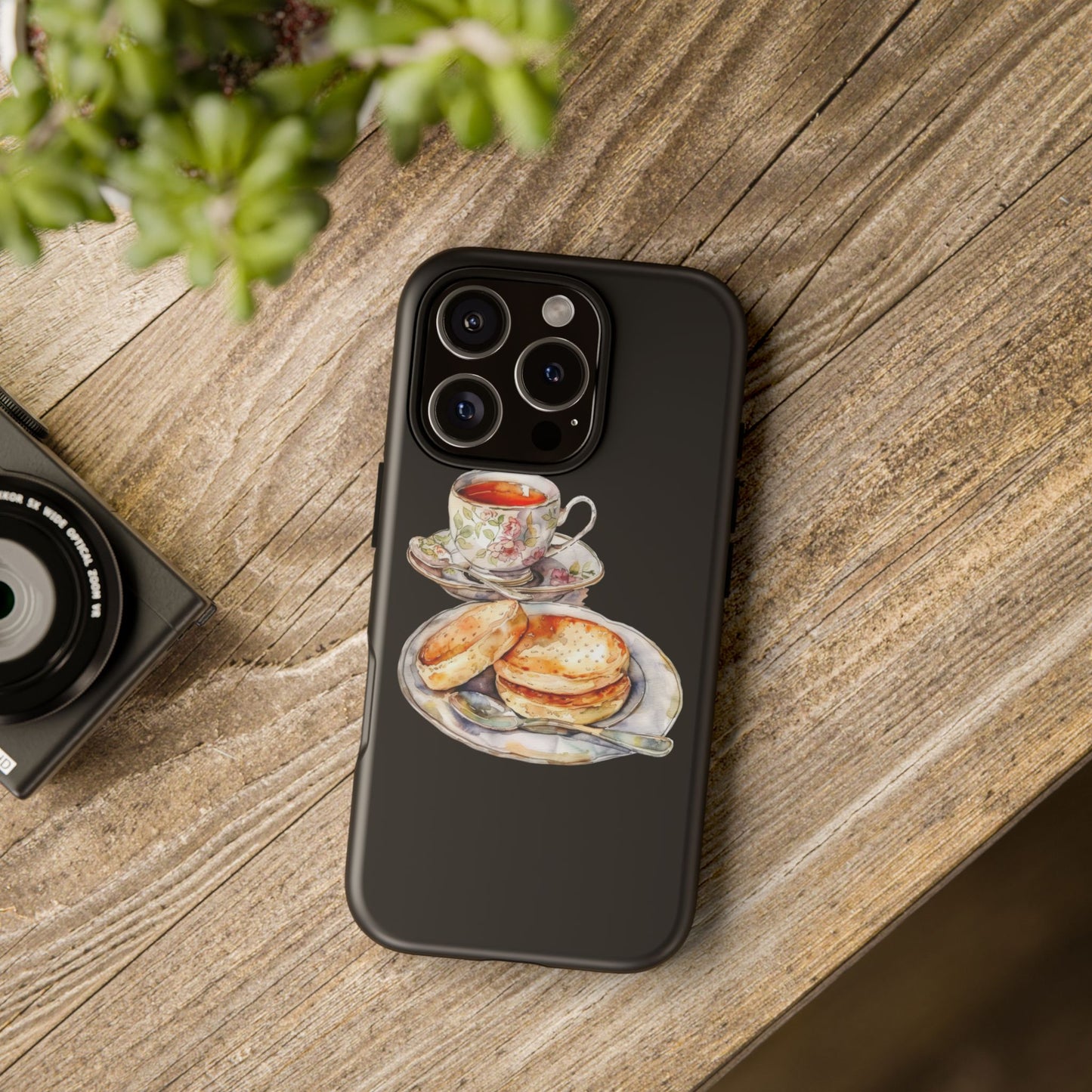 Tea Time Phone Case with Cookies Design, Cute Phone Cover, Gift for Tea Lovers, Kitchen Decor, Whimsical Style