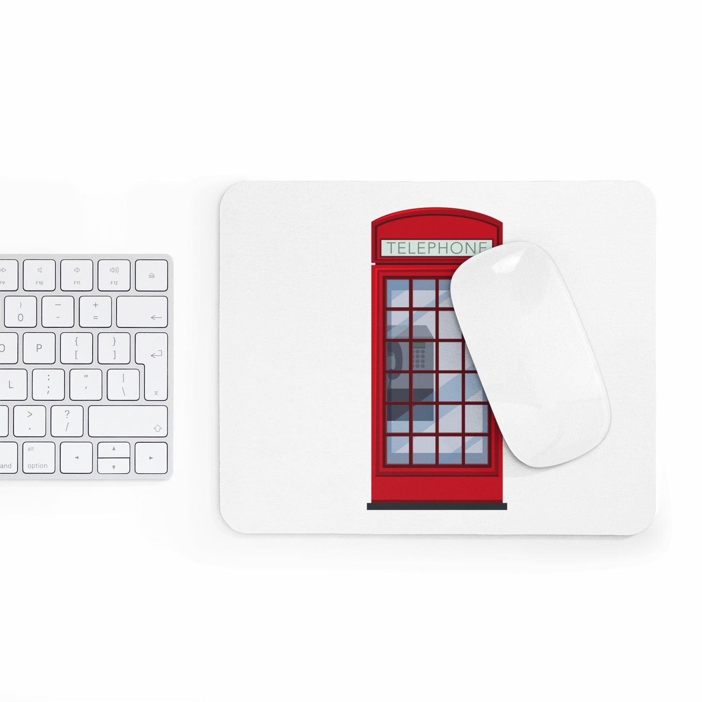 Charming Telephone Box Mouse Pad, Cute Desk Accessory, Office Decor, Gift for Travelers, British Theme, Work Station Essential