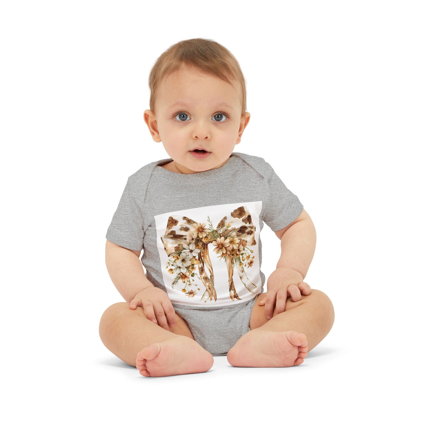 Floral Bow Infant One Piece - Cute Baby Bodysuit for Newborns