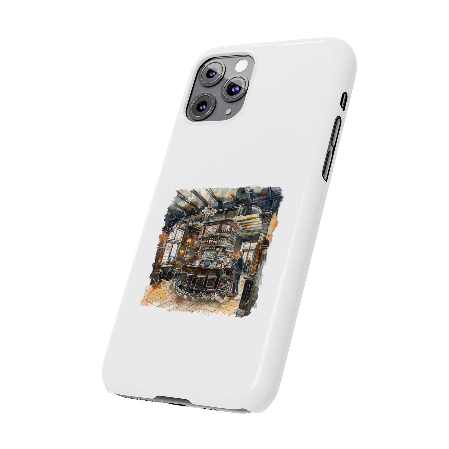 Artisan Bar Scene Phone Cases, Custom Slim Cases for Home Decor Lovers, Unique Gift for Bar Enthusiasts, Perfect for Birthdays and Holidays