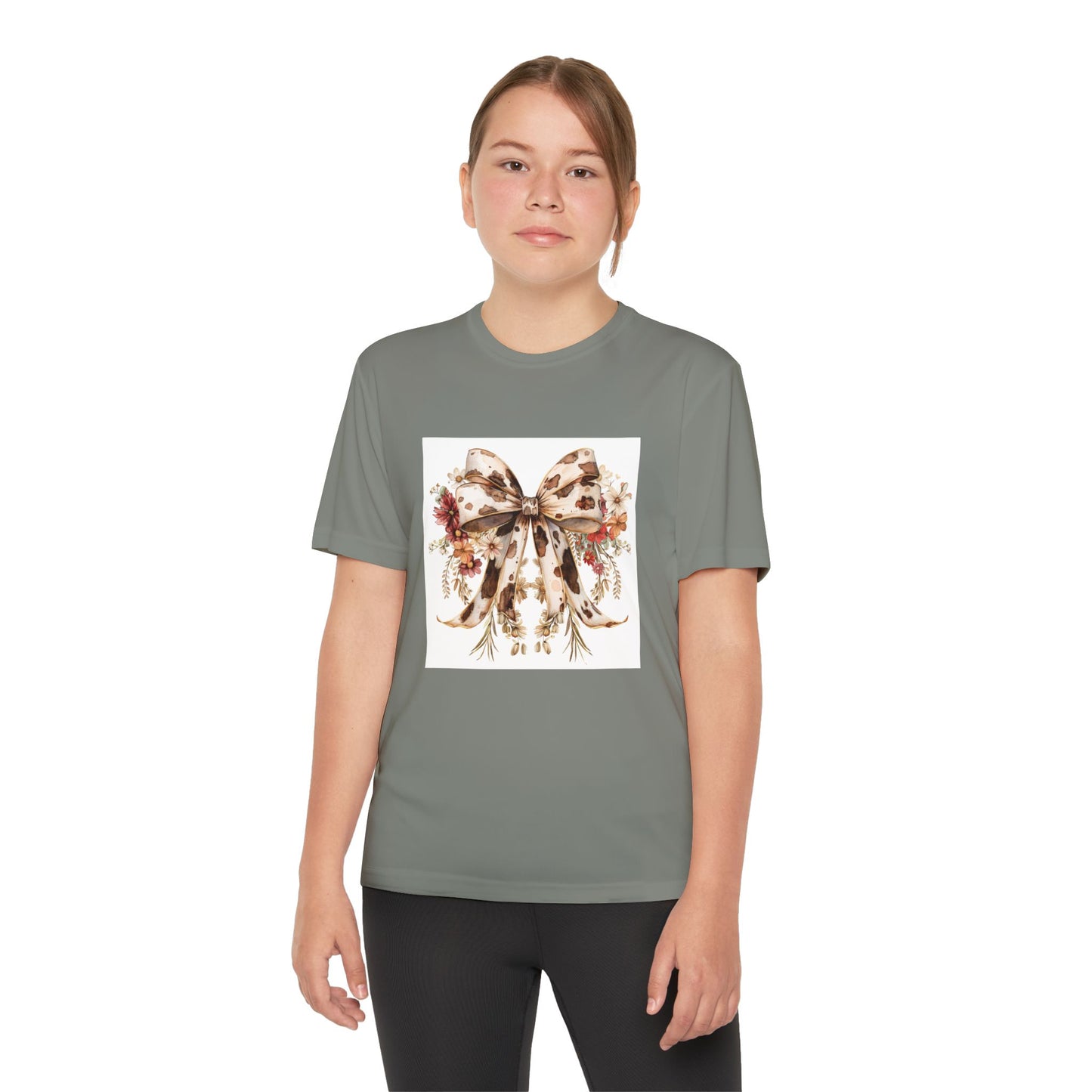Floral Bow -Youth Competitor Tee - Stylish and Comfortable for Kids