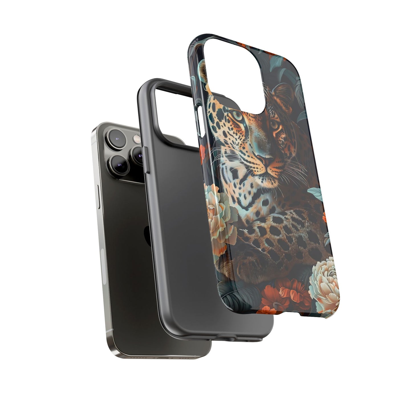 Wildlife Phone Case with Leopard Design | Tough Cases, Animal Prints, Floral Phone Cover, Gift for Nature Lovers, Unique Phone Accessories