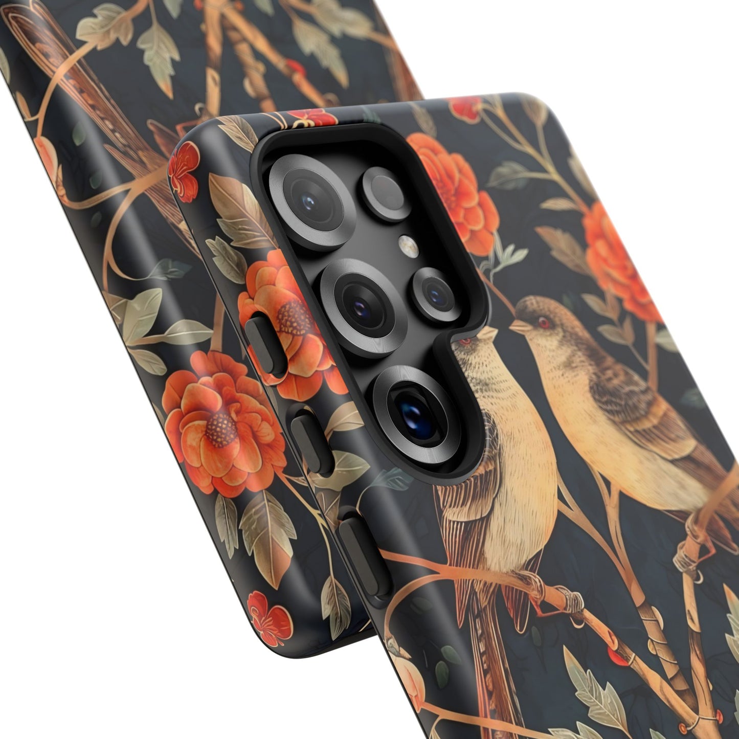 Floral Phone Case – Tough Cases with Bird Design, Unique Gift for Nature Lovers, Stylish Tech Accessory, Phone Cover, Artistic Case