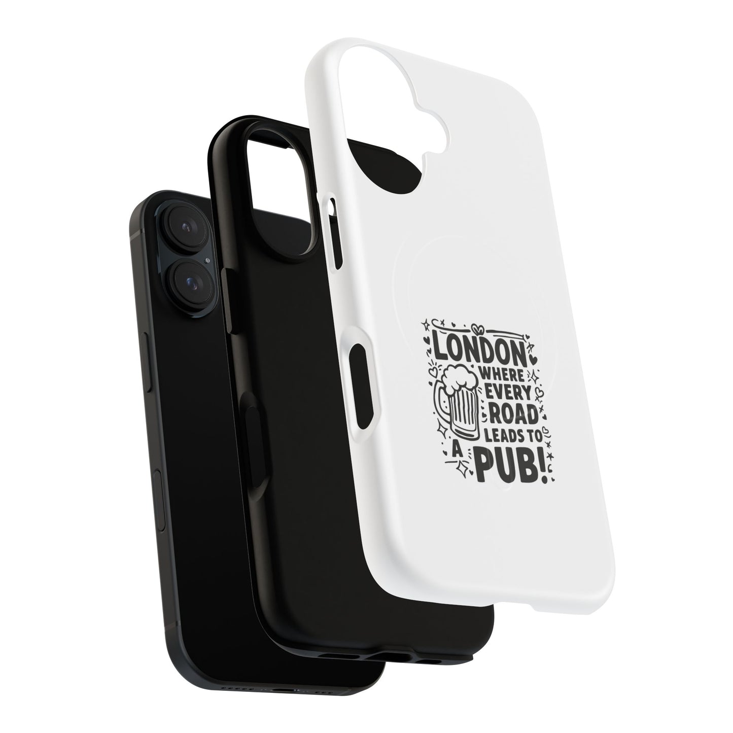 London Pub Themed Tough Magnetic Case for Phone, Unique Phone Accessories, Gift for Travelers, Fun Drink Lovers, Birthday or Travel Gift